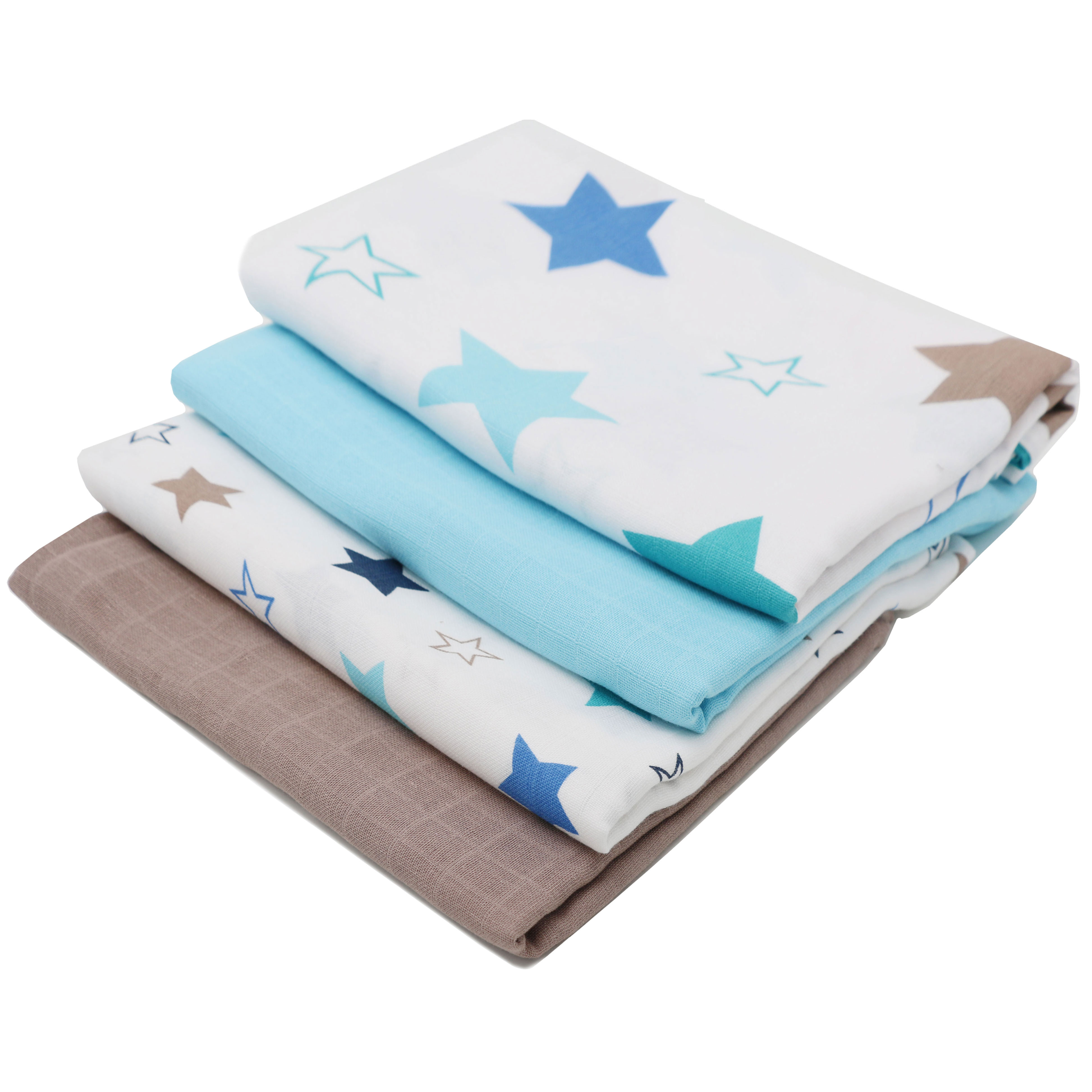 4er Set Spucktücher 120x120 cm Baumwolle farblich sortiert Hauptbild