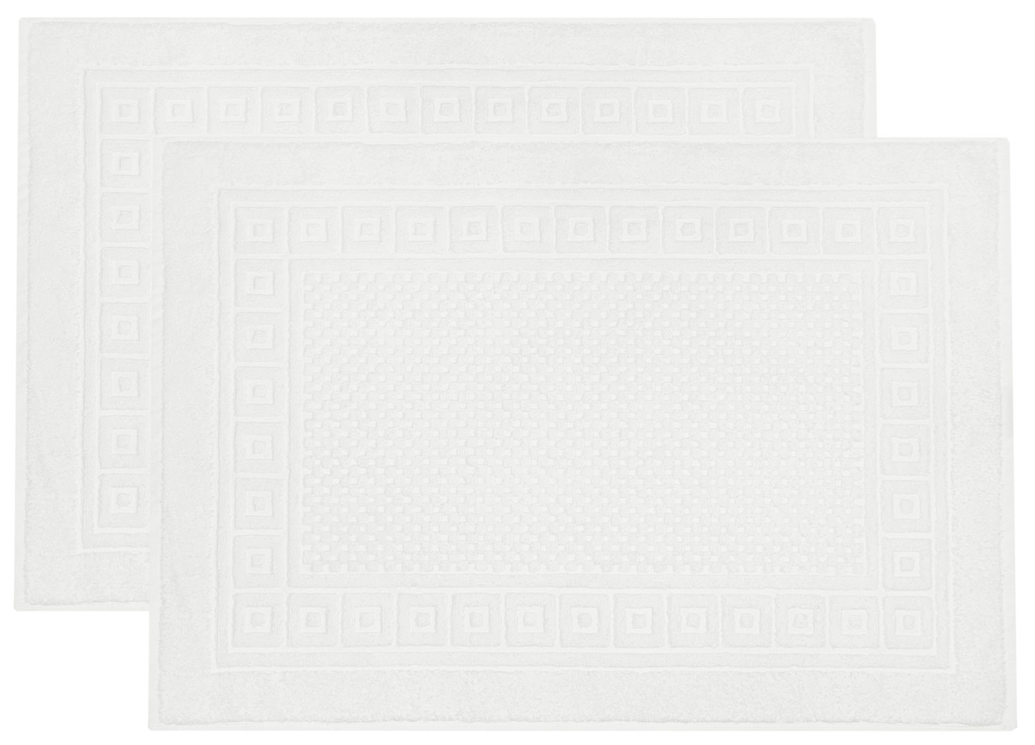 2er Set Badvorleger 50x70 cm Baumwolle 630 g/qm weiß Hauptbild