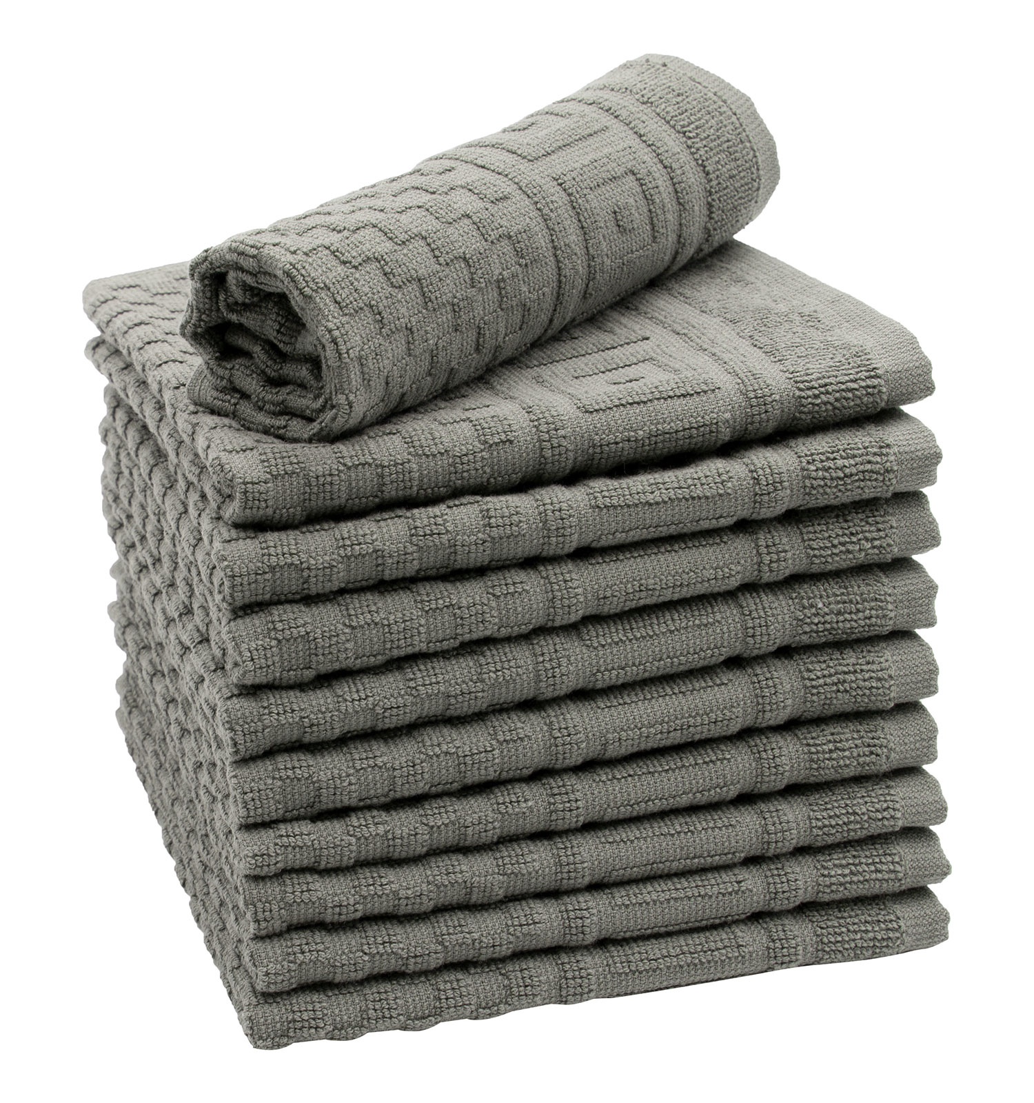 10er Set Seiftücher 30x30 cm Baumwolle 440 g/qm grau Hauptbild