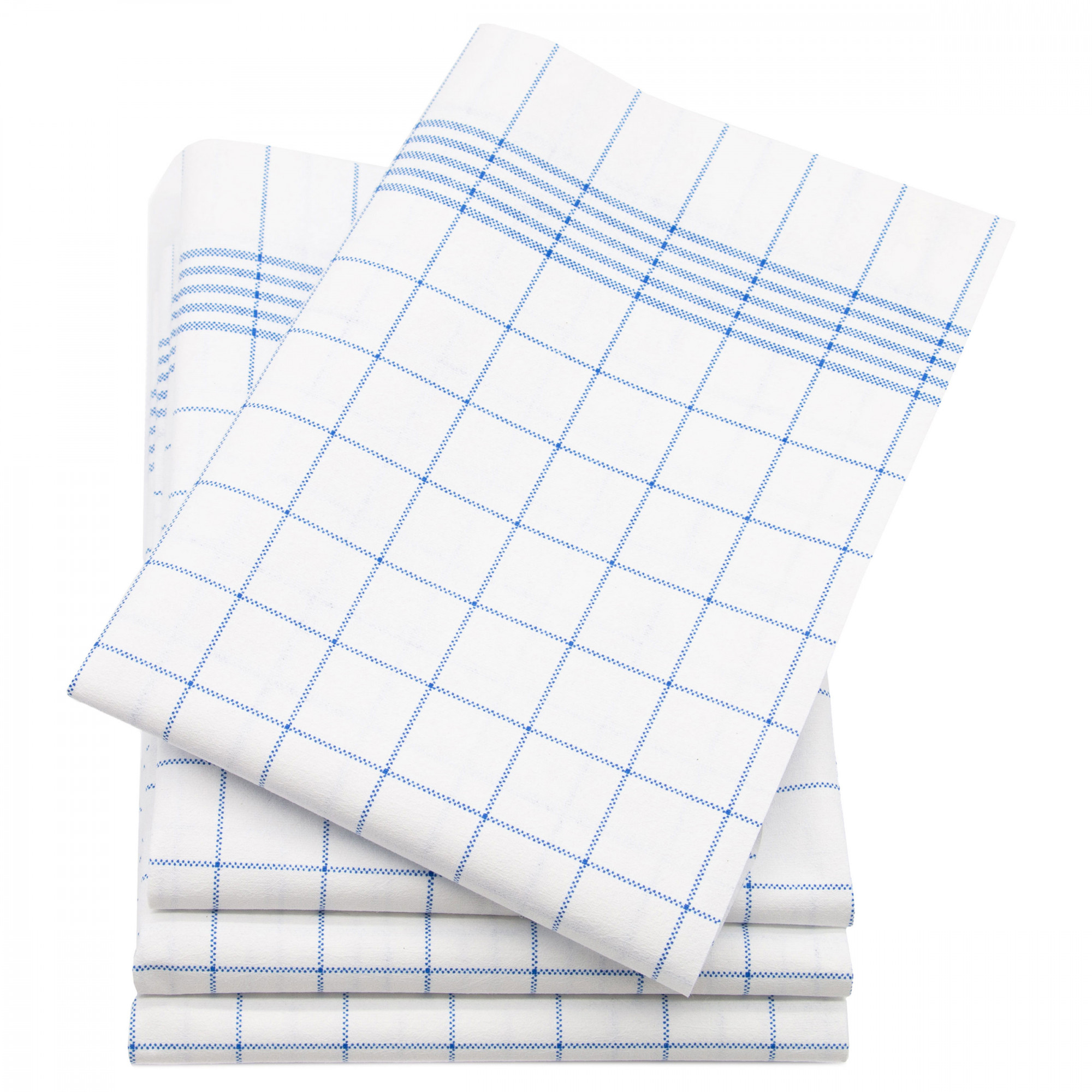 4er Set Mikrofasertücher 43x60 cm blau-weiß-kariert Hauptbild