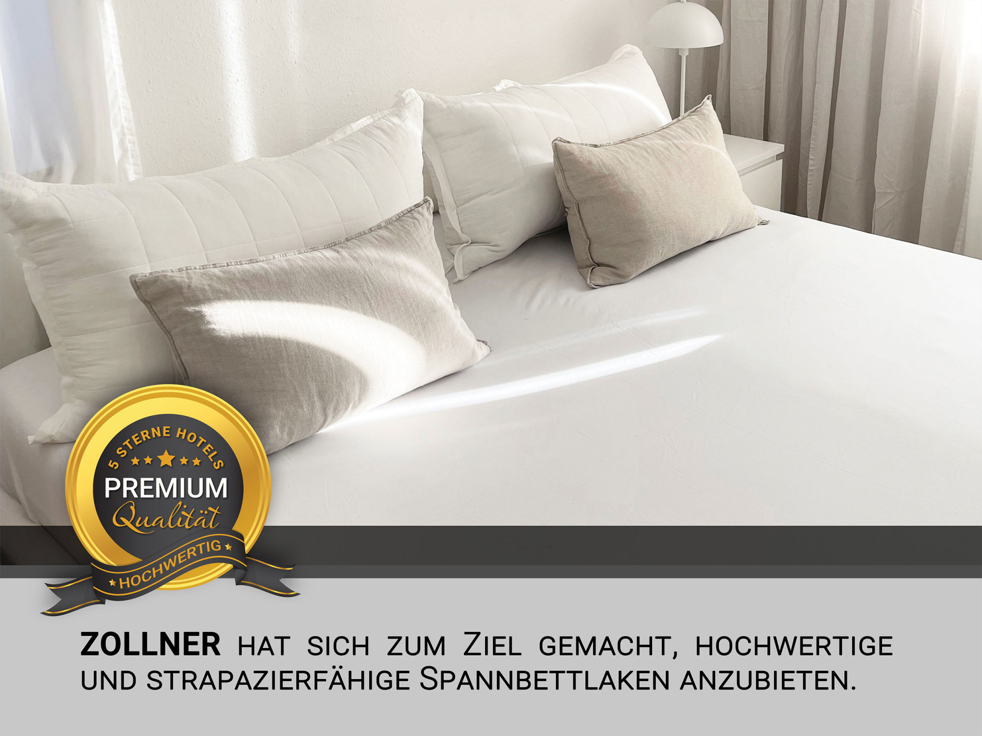 Spannbettlaken 200x200 cm Baumwolle 20 cm Steg weiß