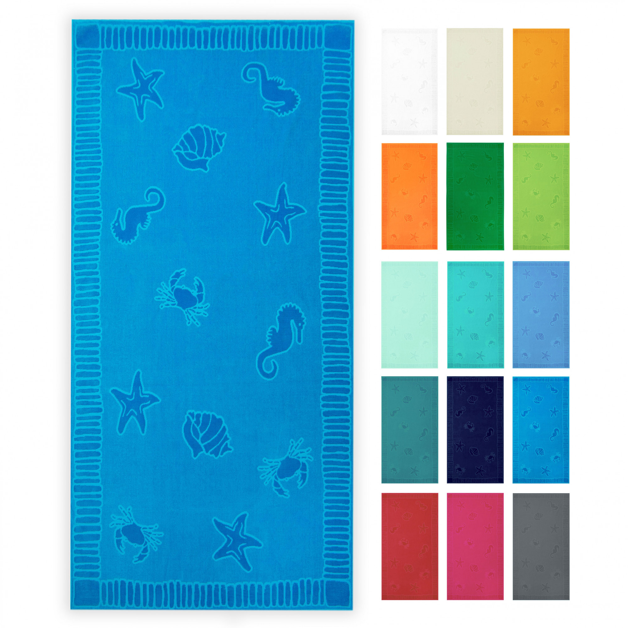 Strandtuch XXL 100x200 cm 100% Baumwolle türkis