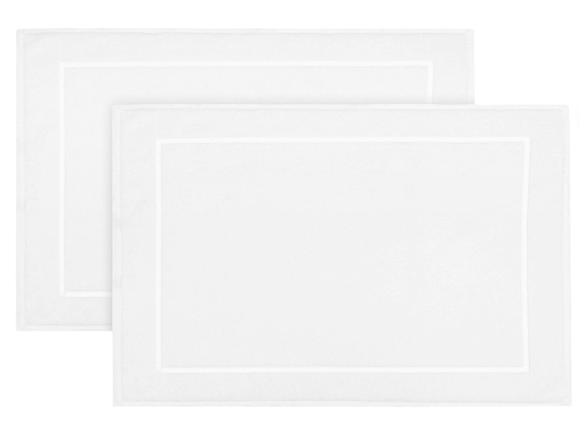 2er Set Badvorleger 50x70 cm Baumwolle 600 g/qm weiß Hauptbild