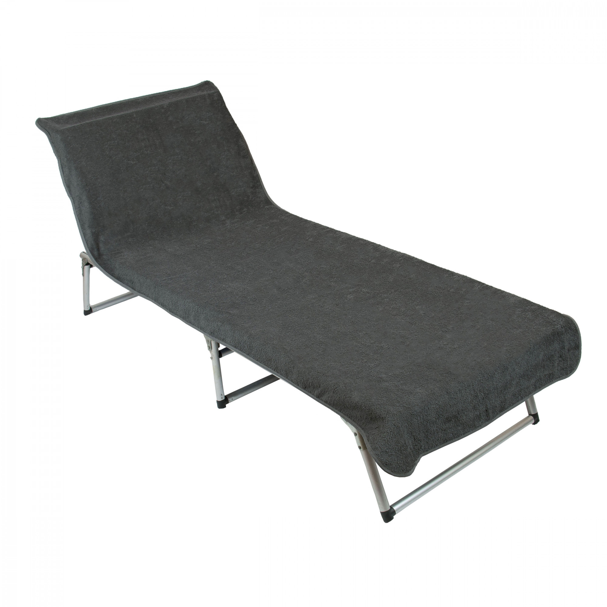 Strandtuch mit Kappe 75x215 cm Baumwolle anthrazit Hauptbild