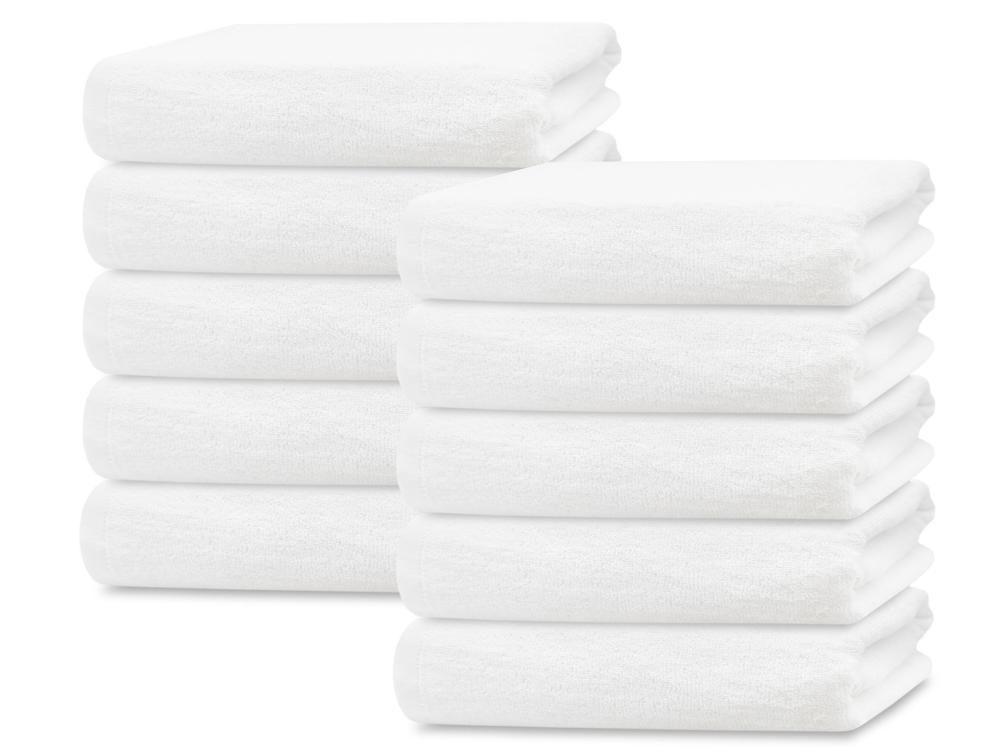 10er Set Handtücher 50x100 cm Baumwolle 450 g/qm uni weiß Hauptbild