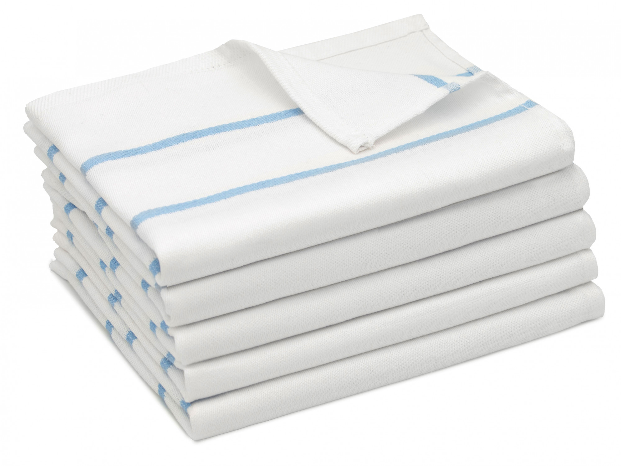5er Set Geschirrtücher Baumwolle 50x70 cm weiß-blau Hauptbild