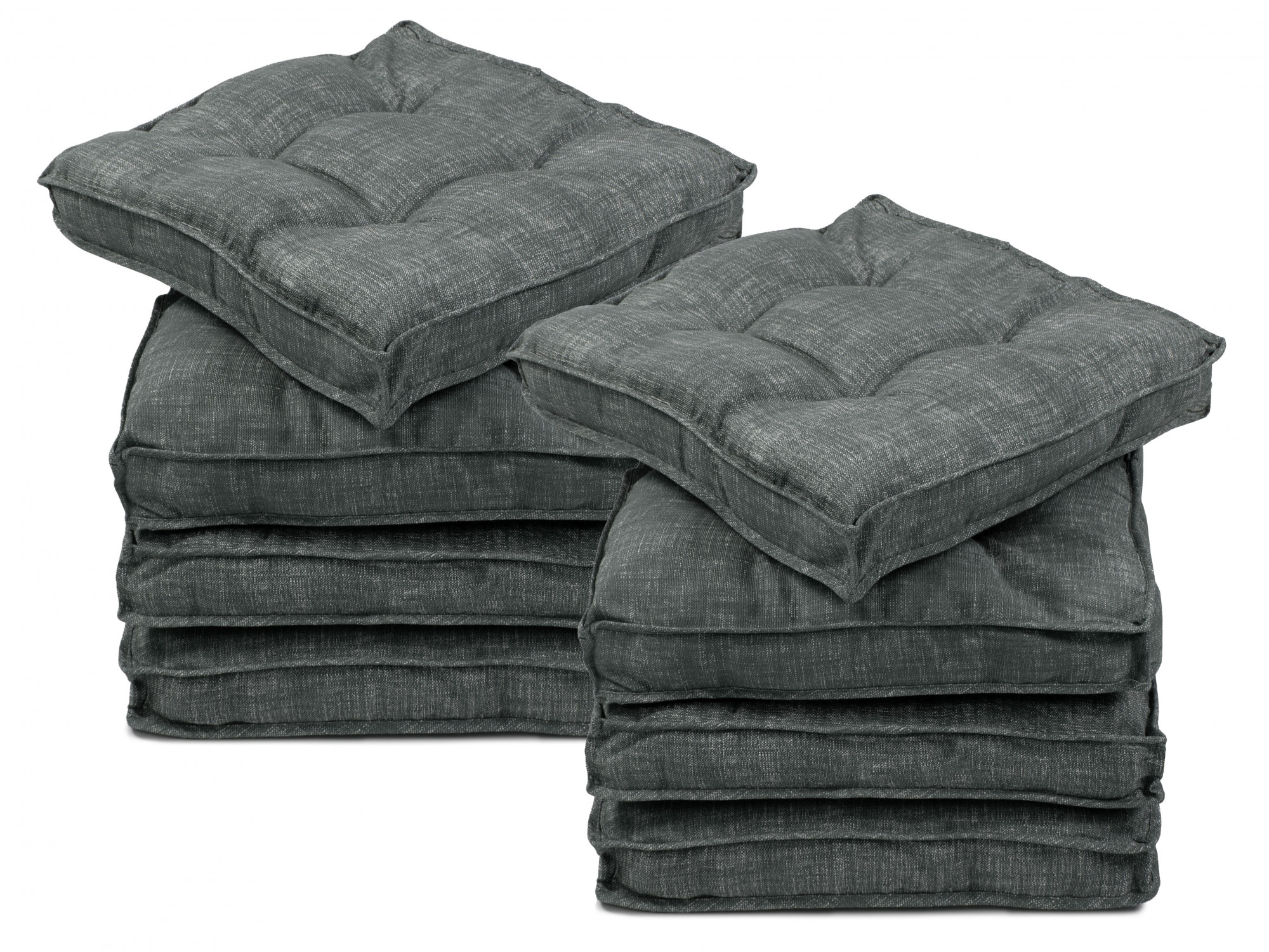 8er Set Sitzkissen 40x40x6 cm grau-meliert Hauptbild