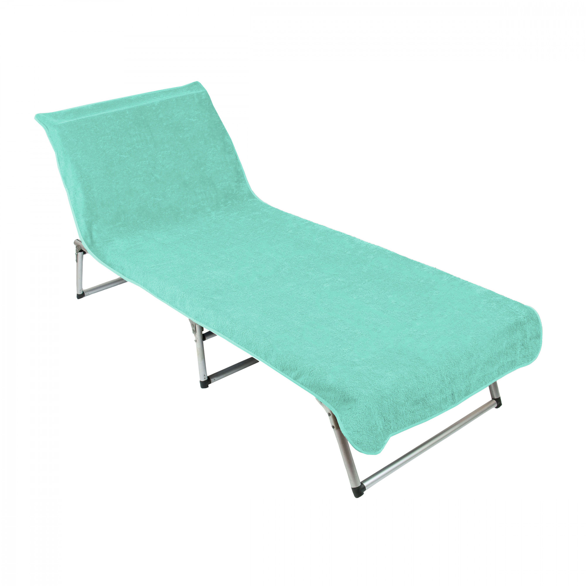 Strandtuch mit Kappe 80x215 cm Baumwolle türkis Hauptbild