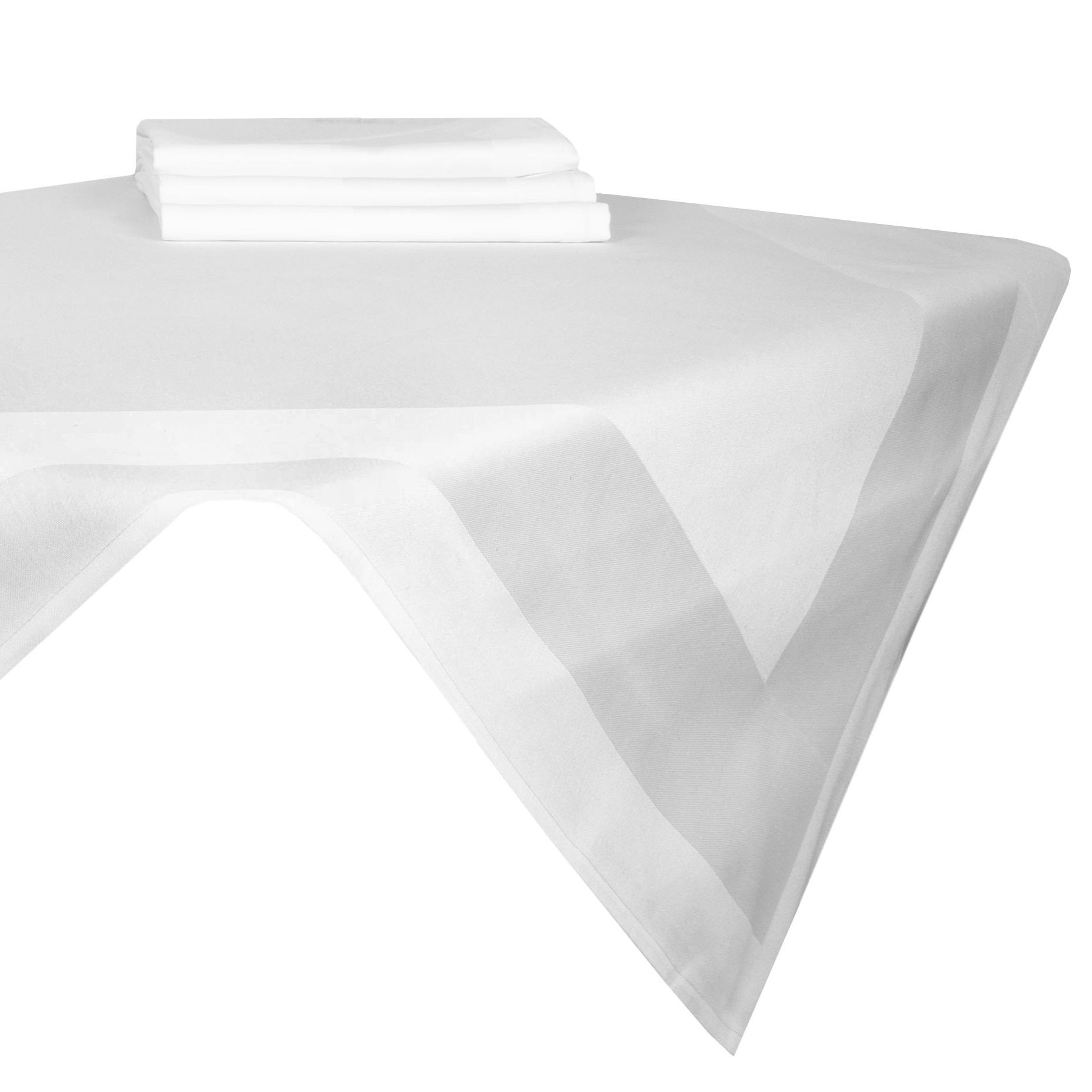 4er Set Stoffservietten 80x80 cm 100% Baumwolle weiß Hauptbild