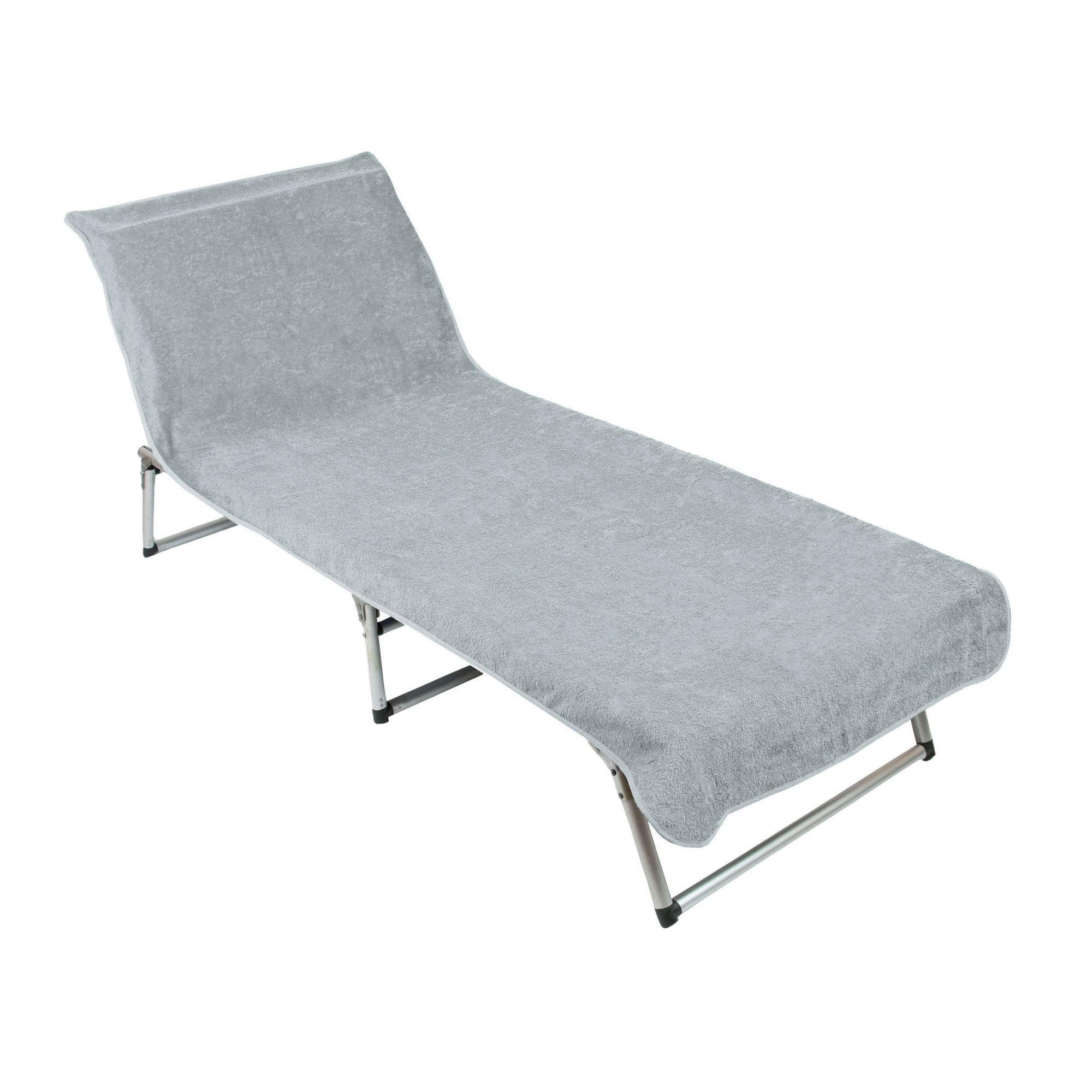 Strandtuch mit Kappe 80x215 cm Baumwolle grau Hauptbild