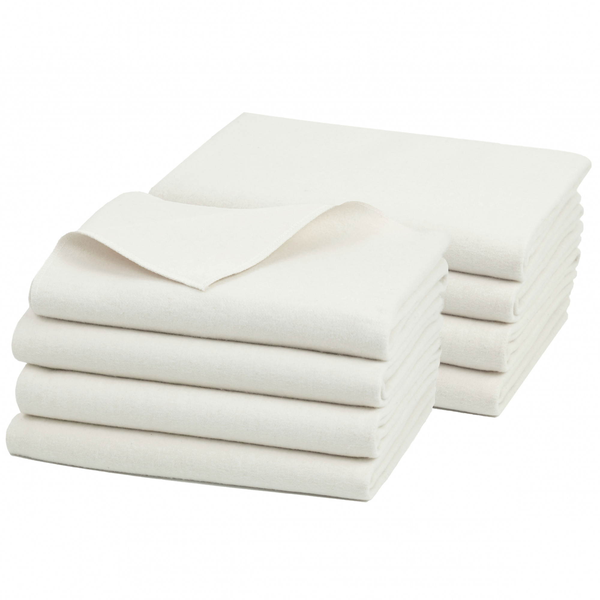 8er Set Moltontücher 80x80 cm Baumwolle rohweiß Hauptbild