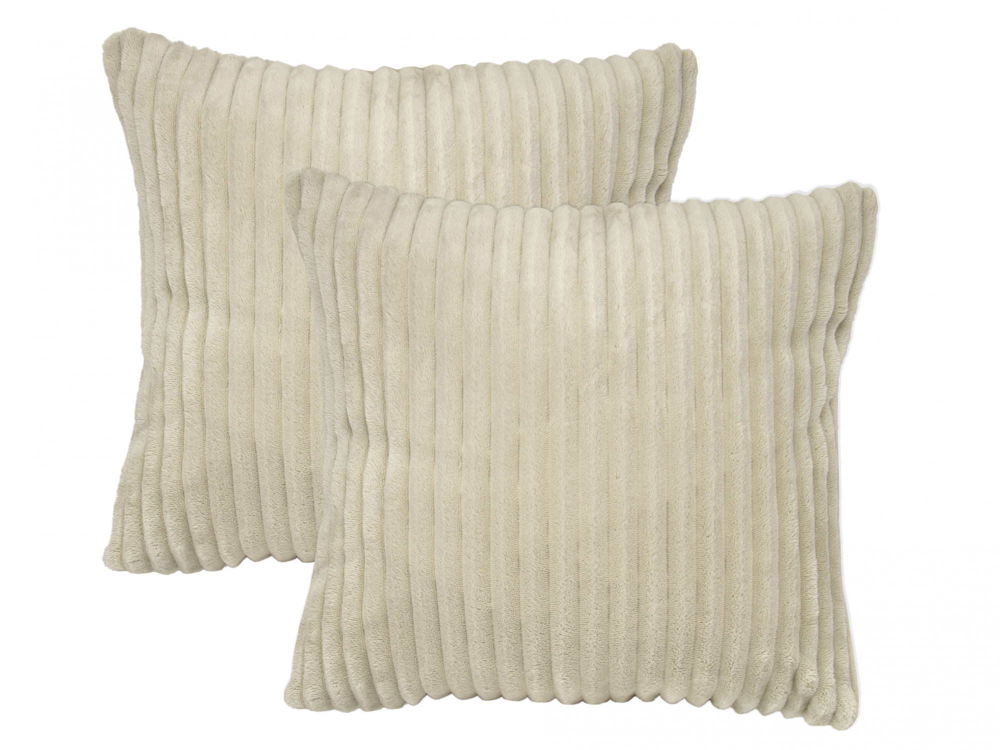 2er Set Kissenbezüge 40x40 cm Mikrofaser beige Hauptbild
