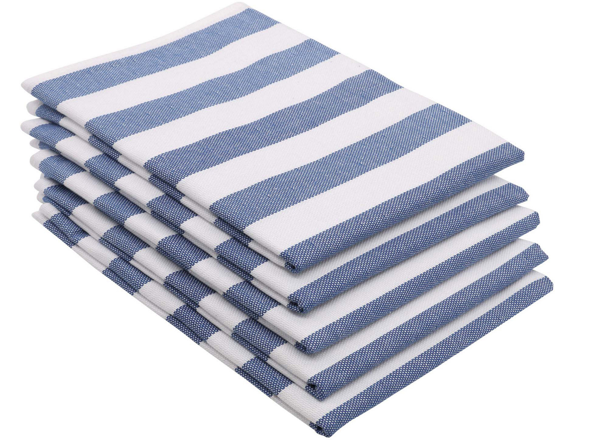 5er Set Geschirrtücher Baumwolle 50x70 cm blau-weiß-gestreift