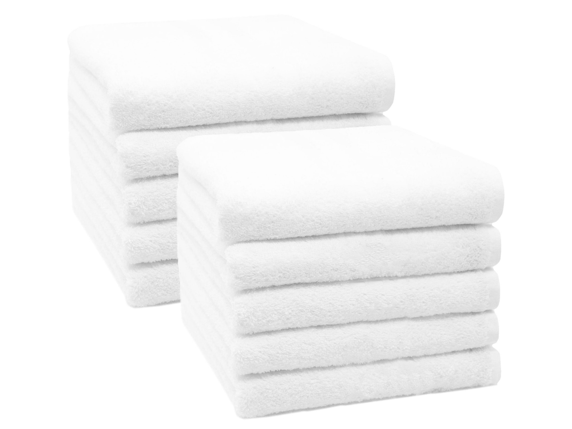 10er Set Handtücher 50x100 cm Baumwolle 450 g/qm weiß uni Hauptbild