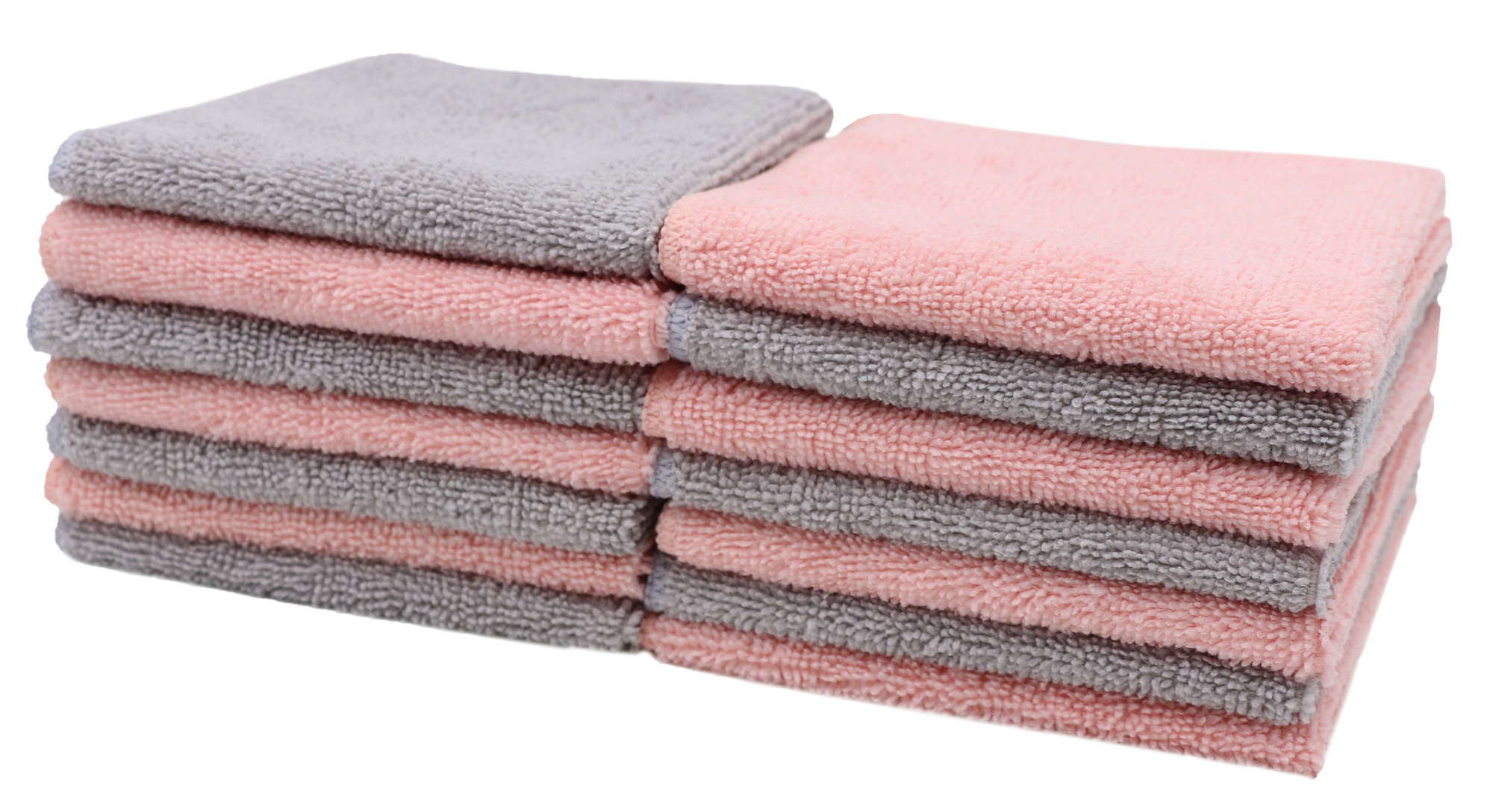 14er Set Abschminktücher 25x25 cm Mikrofaser grau/rosa Hauptbild