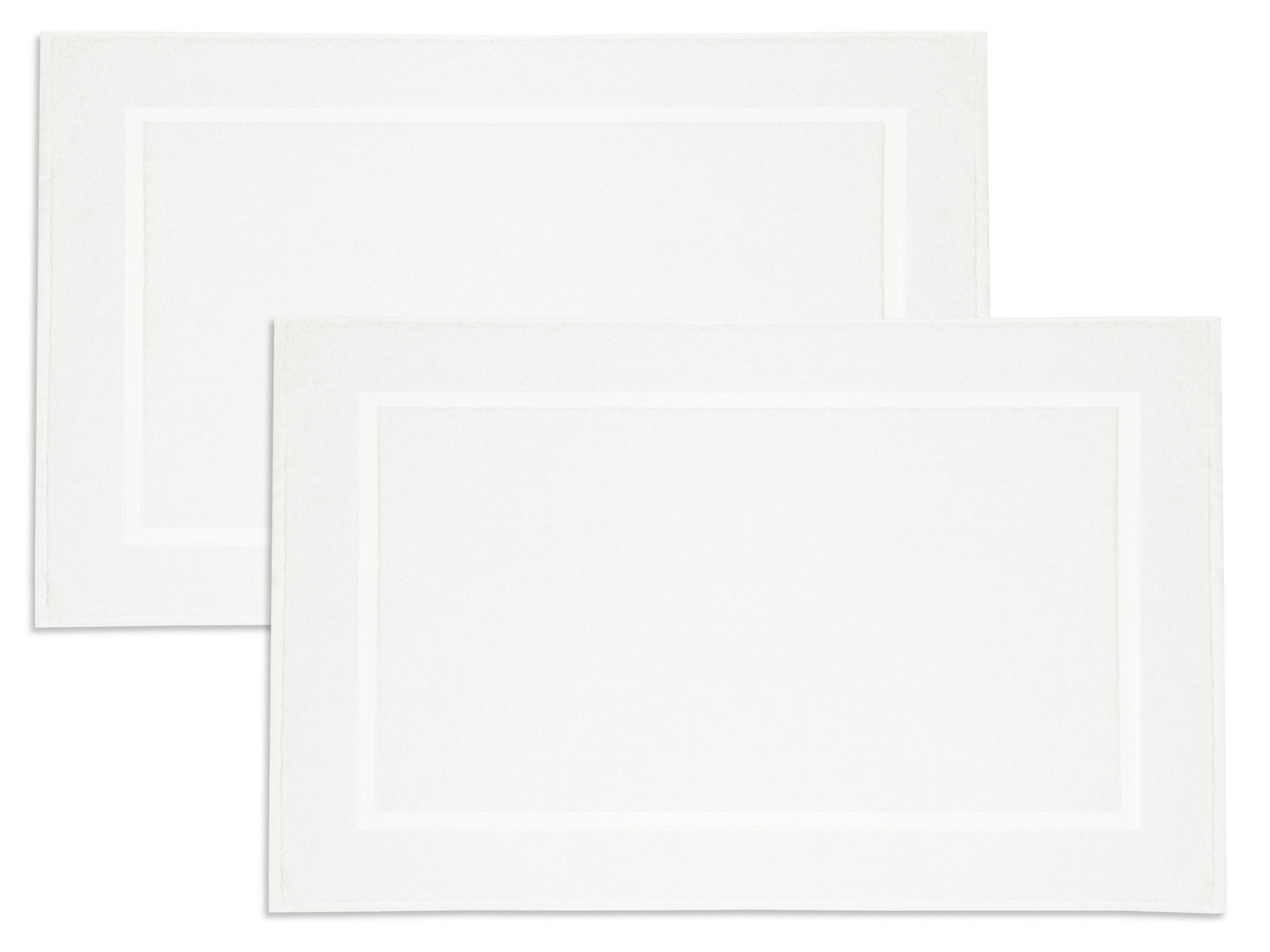2er Set Badematten 50x80 cm Baumwolle 750g/qm weiß Hauptbild