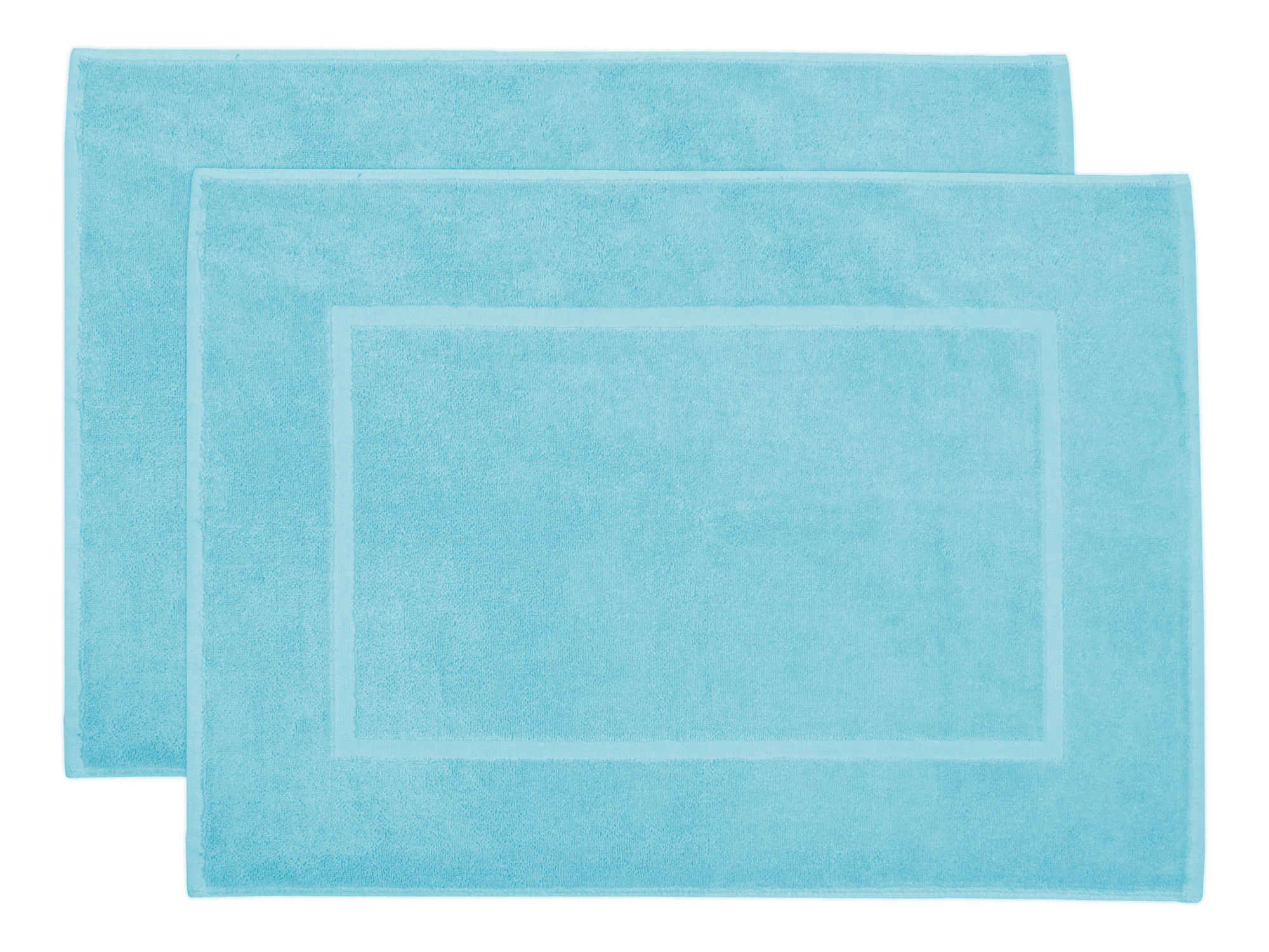2er Set Badematte 50x70 cm Baumwolle 600 g/qm aqua Hauptbild