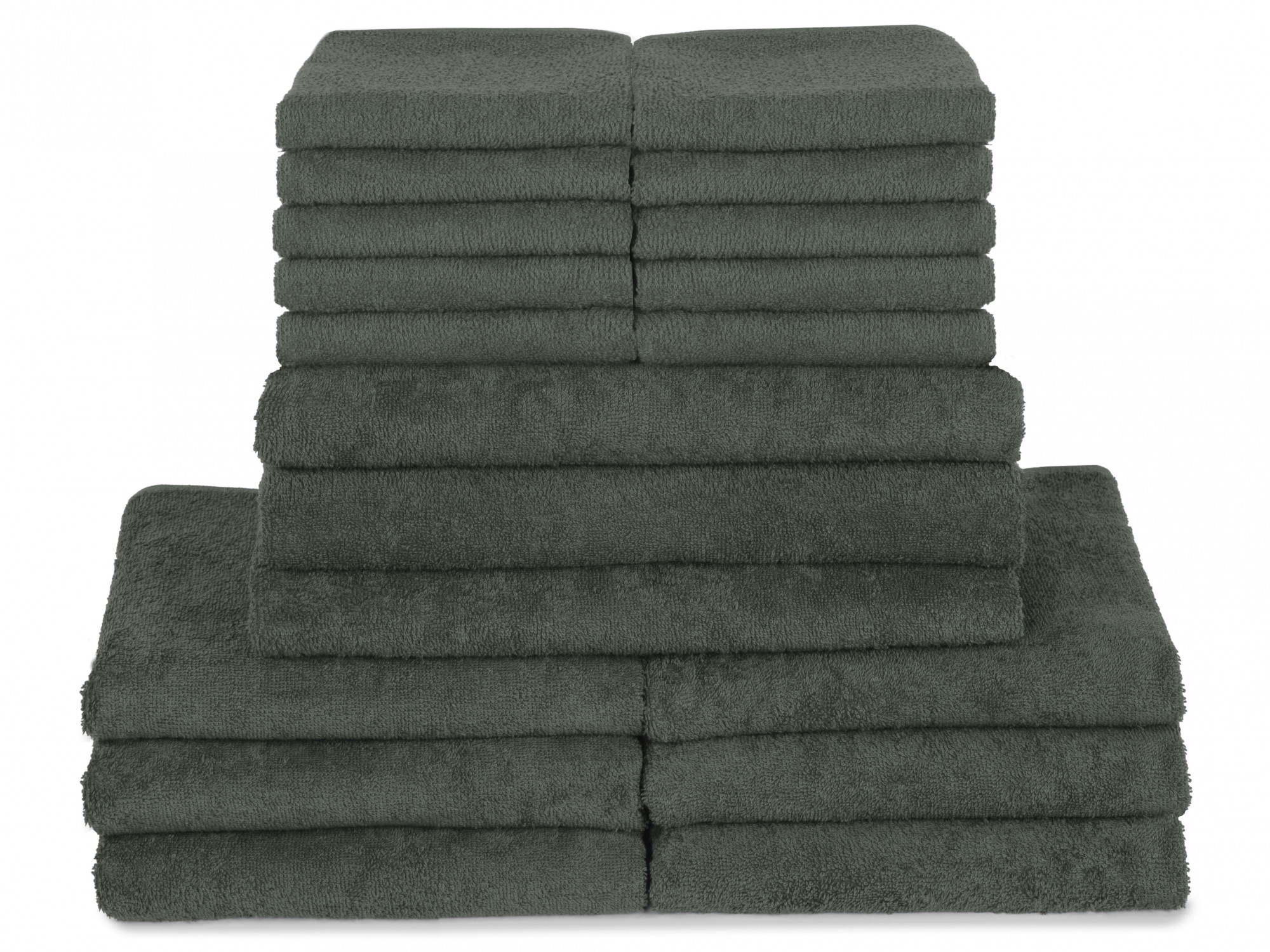 19-tlg. Handtuch-Set - Gäste-, Hand-, Duschtücher anthrazit Hauptbild