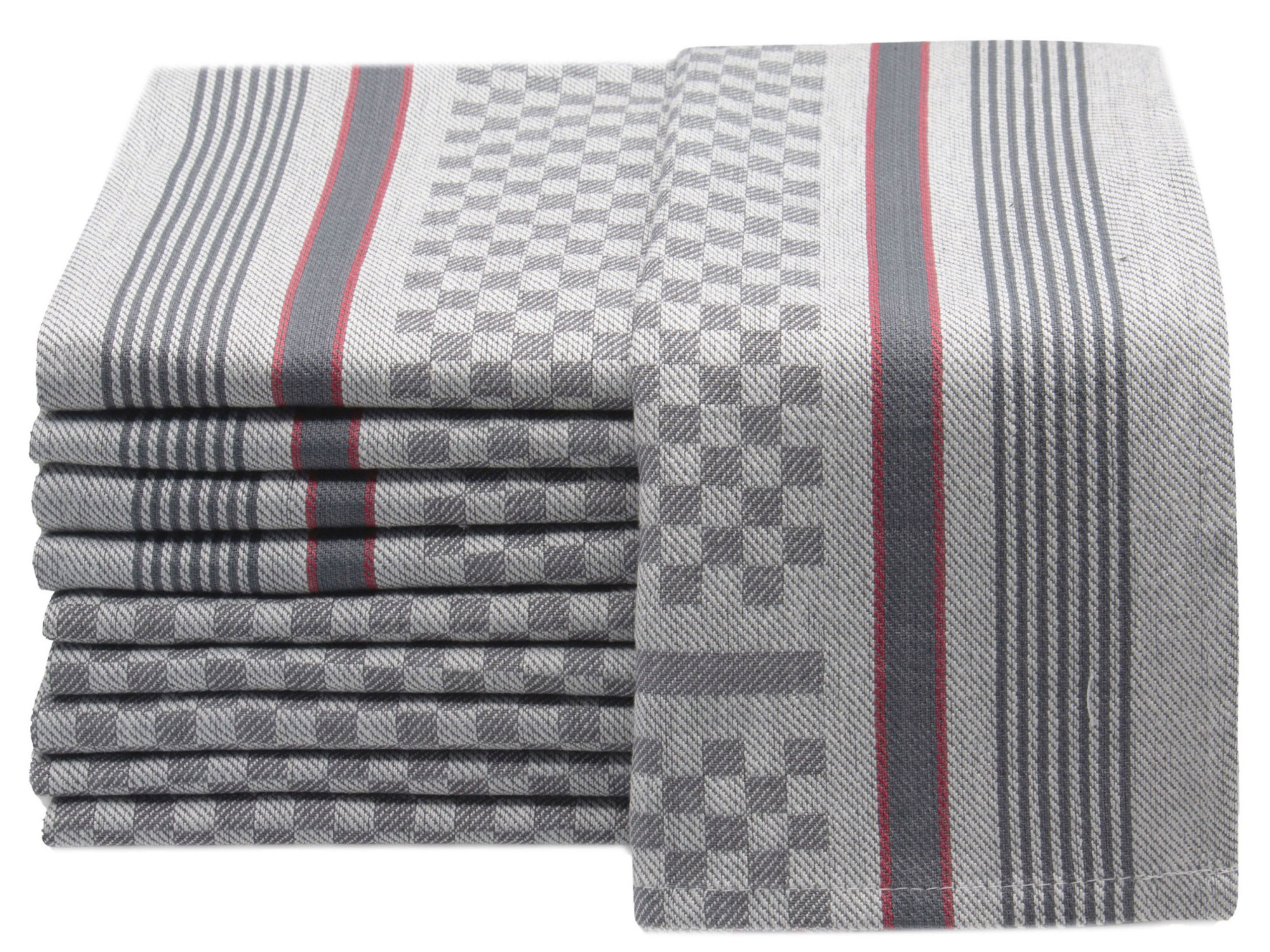 10er Set Geschirrtücher Baumwolle 45x90 cm grau Hauptbild