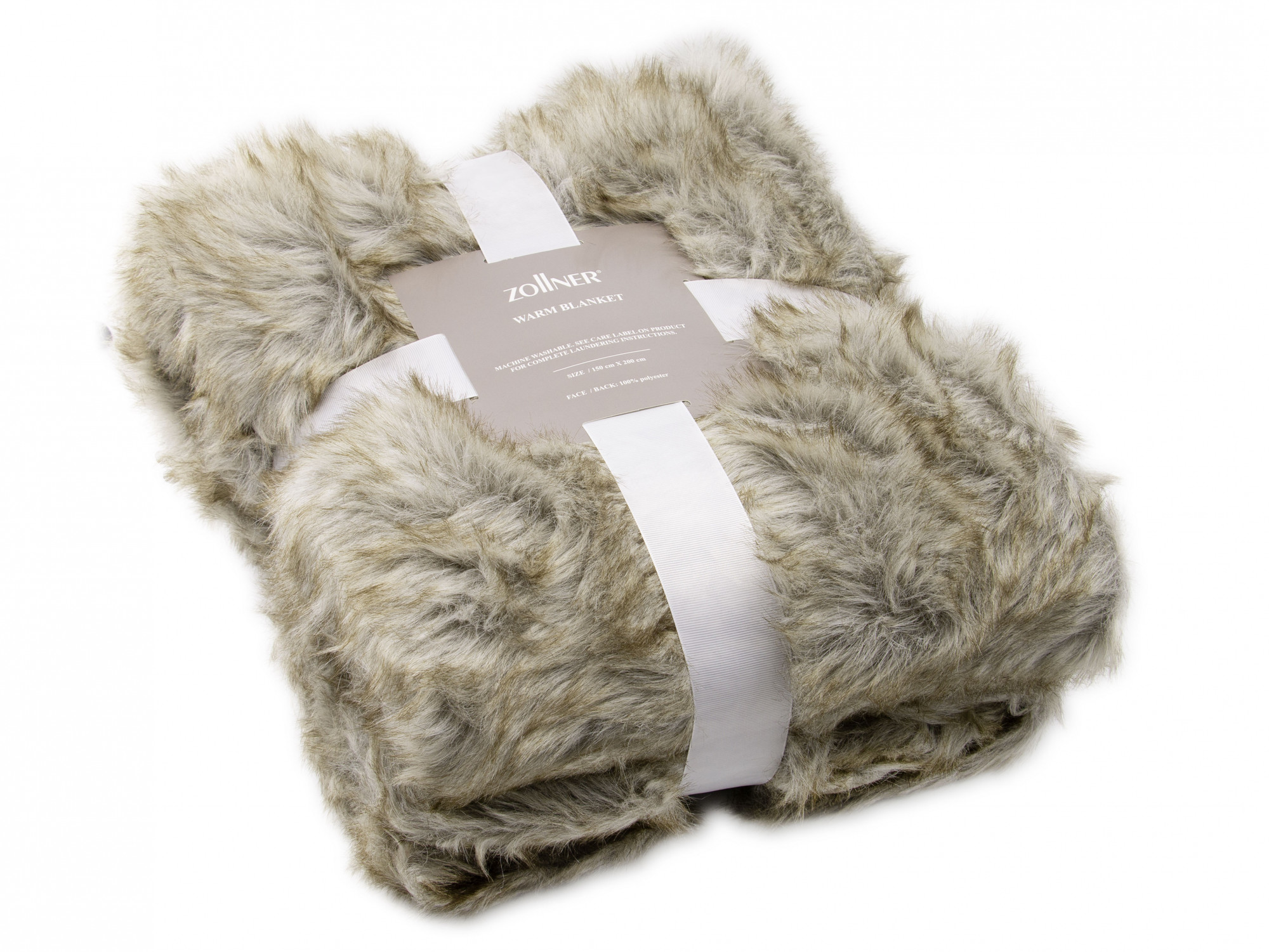 Kuscheldecke 150x200 cm Wolfsfelloptik Mikrofaser grau-braun Hauptbild