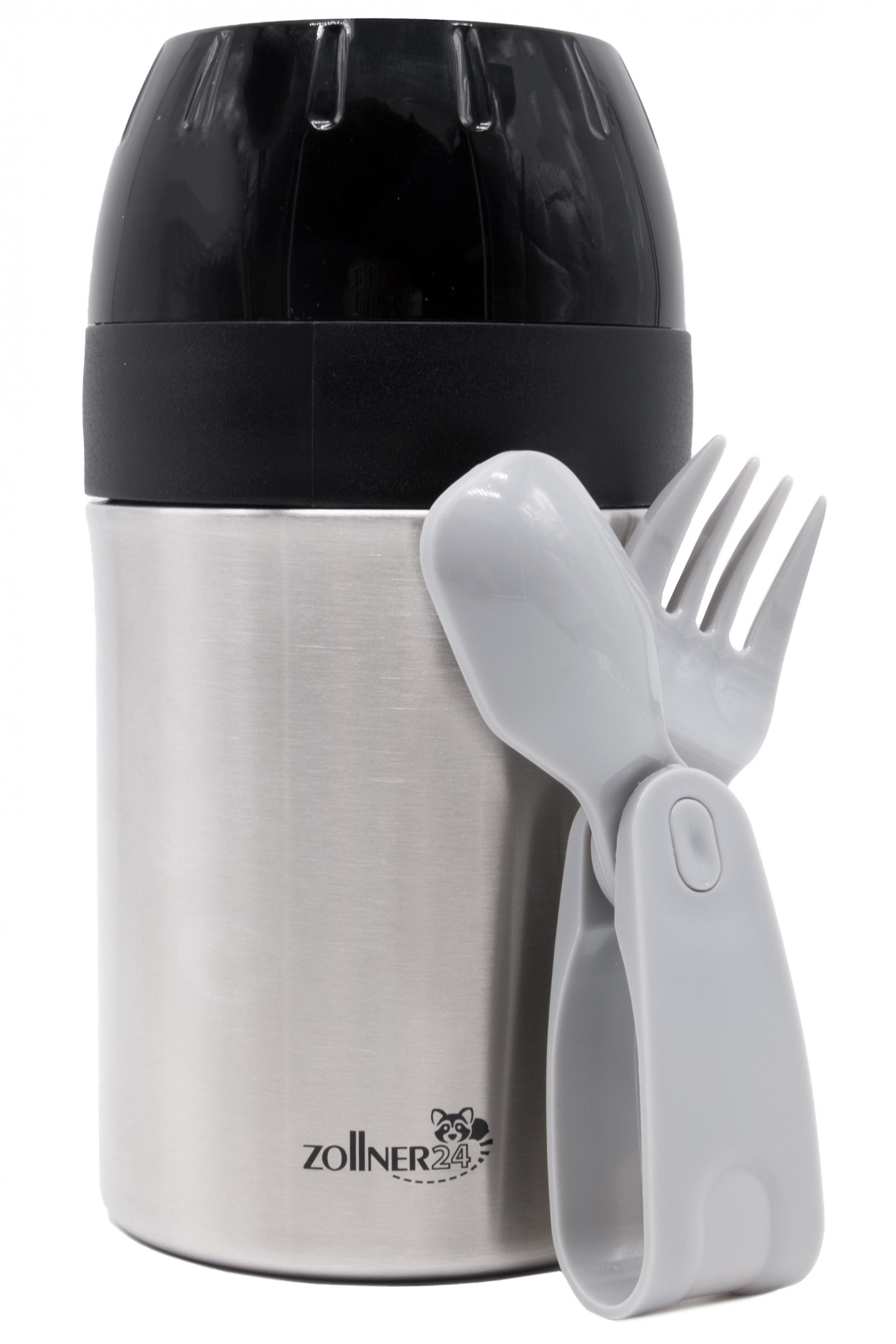 Edelstahl Thermobecher 400 ml klappbares Besteck Hauptbild