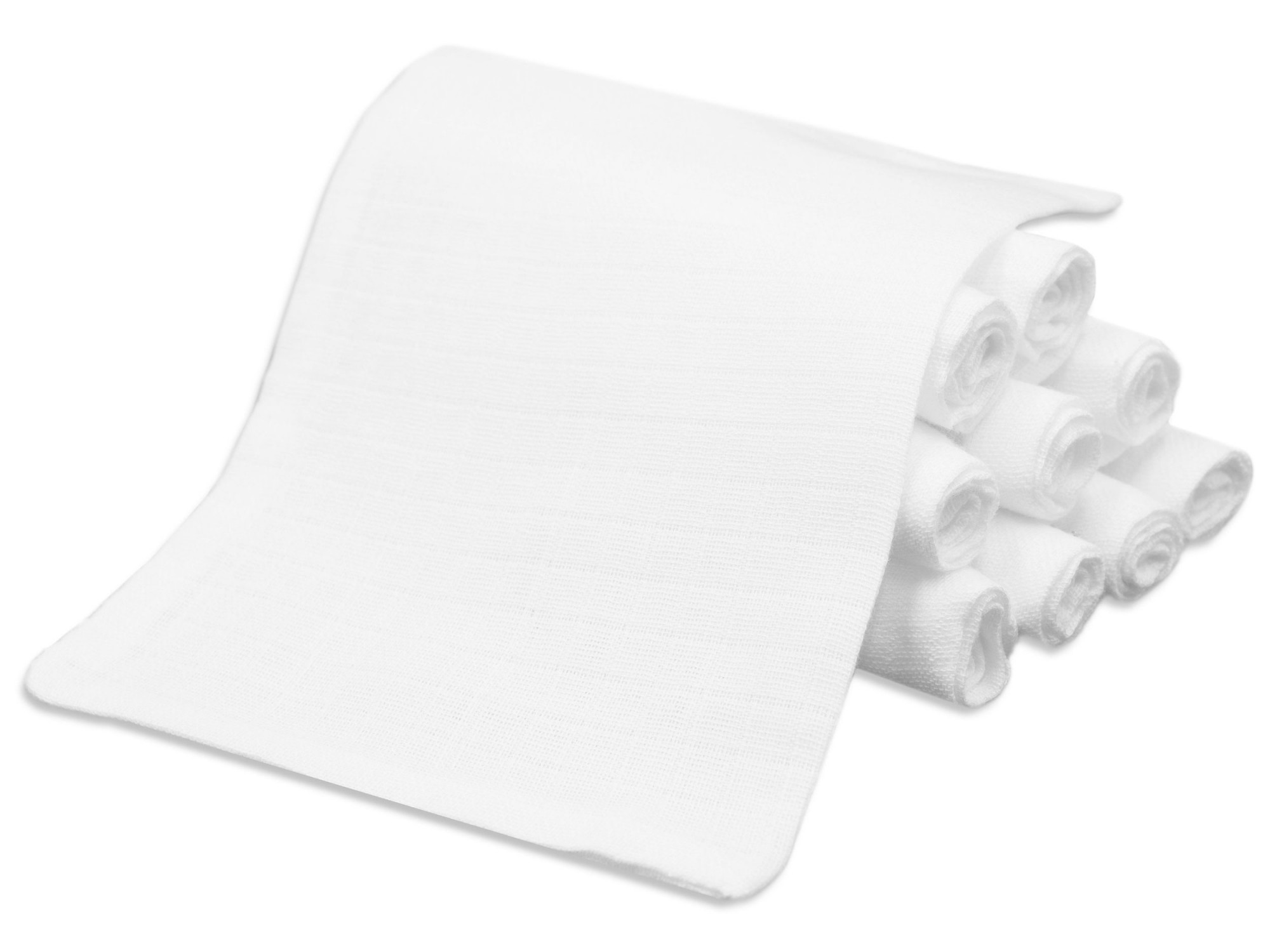 10er Set Waschlappen 17x22 cm 100% Baumwolle weiß