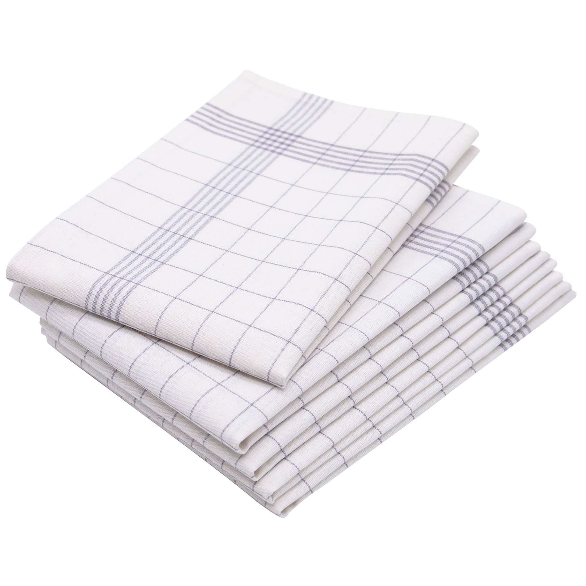 5er Set Geschirrtücher Halbleinen 50x70 cm grau-kariert Hauptbild