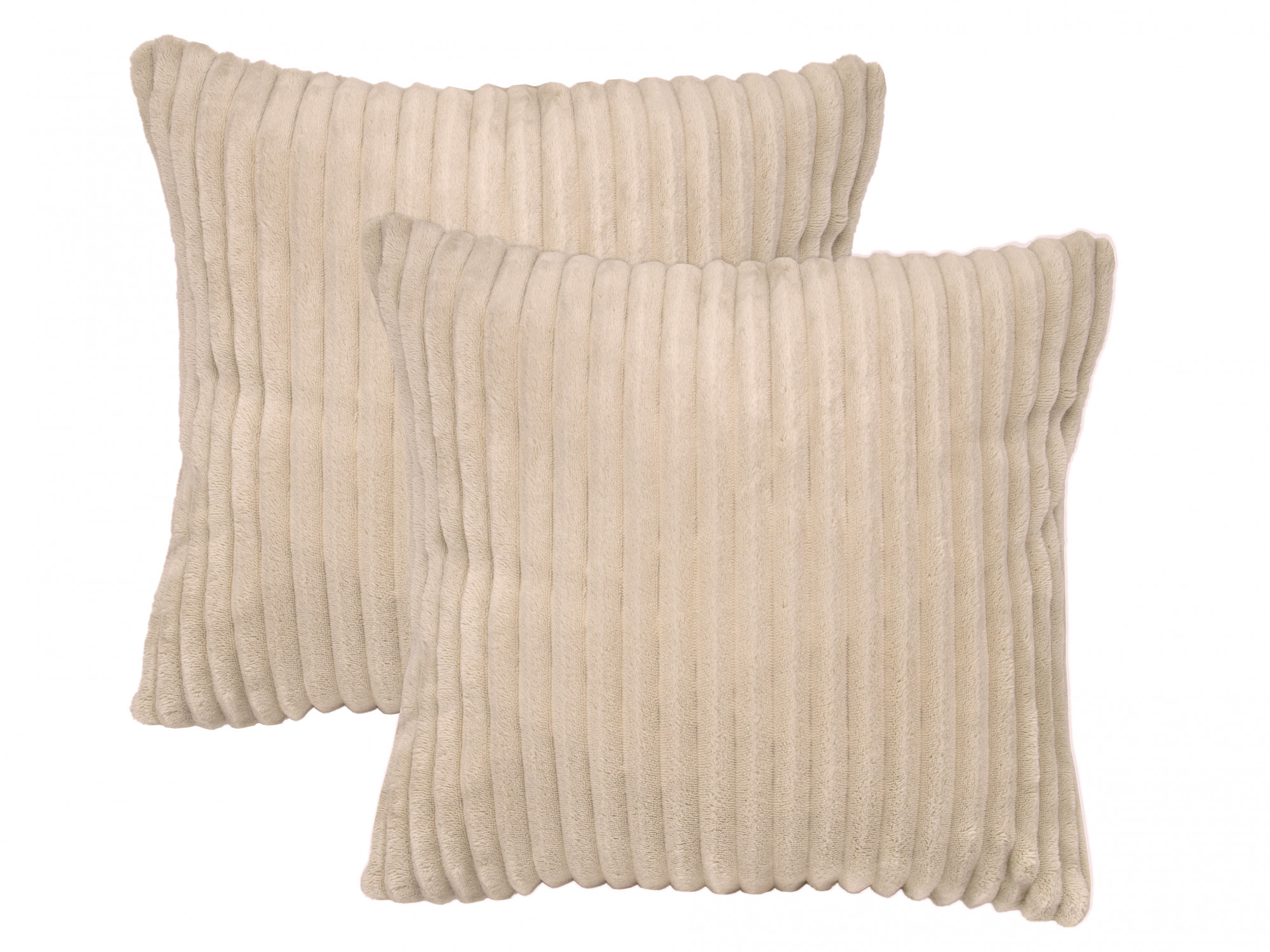 2er Set Kissenbezüge 40x40 cm Mikrofaser beige