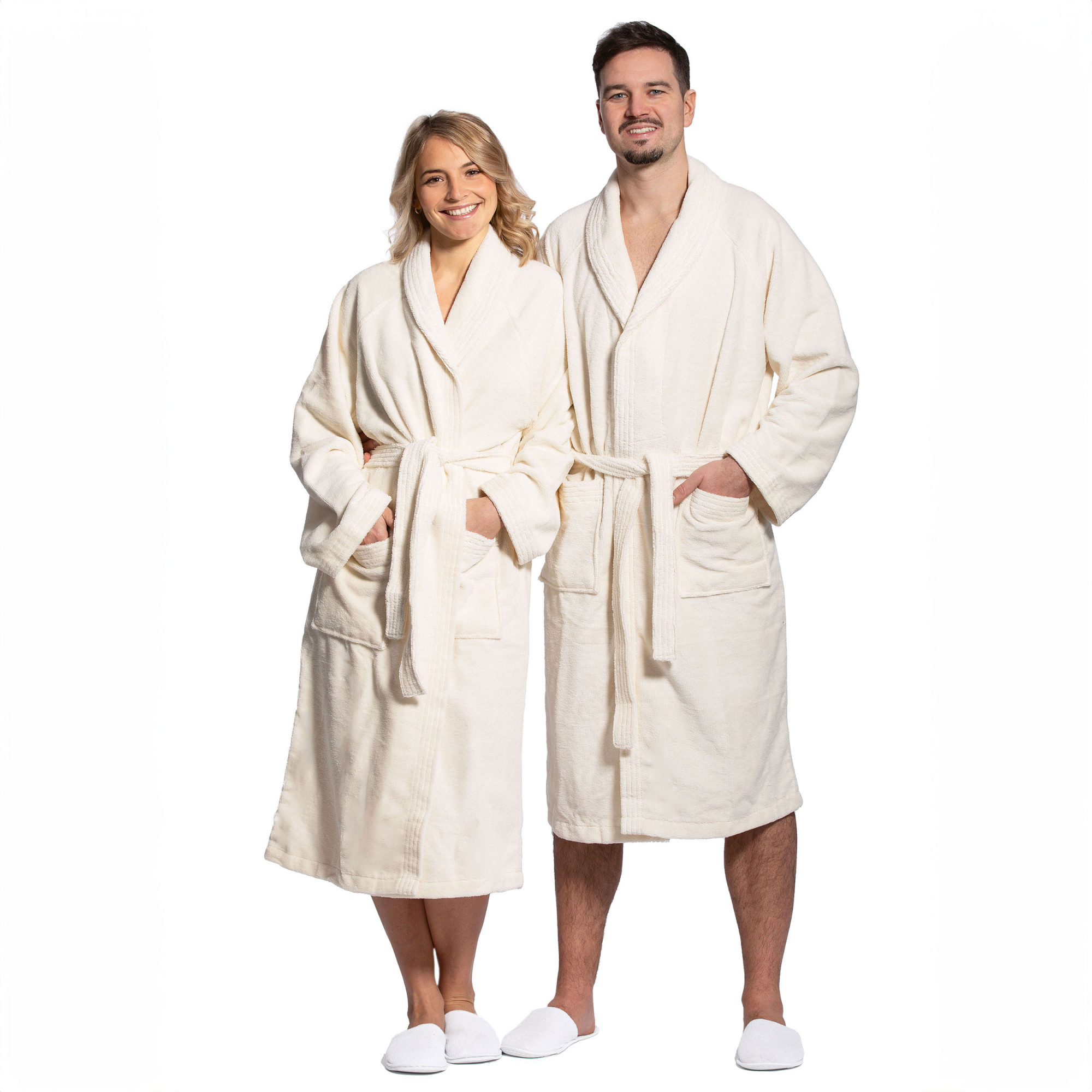 Unisex Bademantel Innen: 50% Baumwolle / 50% Bambus M creme Hauptbild