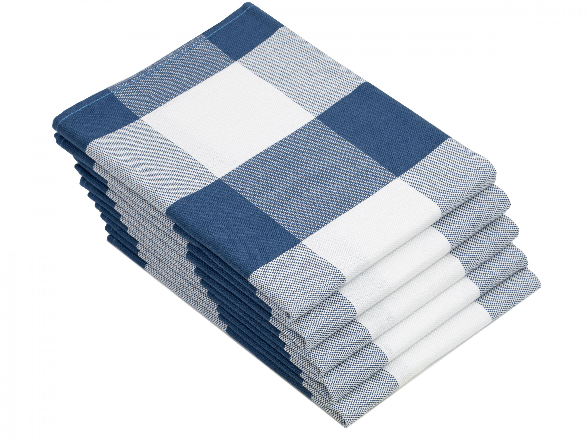 5er Set Geschirrtücher Baumwolle 50x70 cm blau-kariert Hauptbild