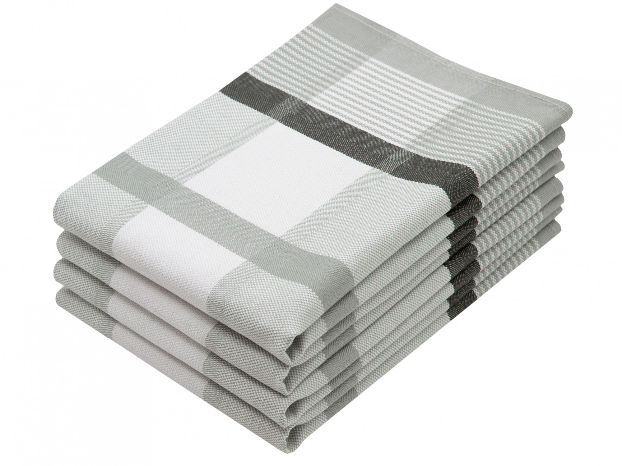 4er Set Geschirrtücher Baumwolle 50x70 cm grau-kariert Hauptbild