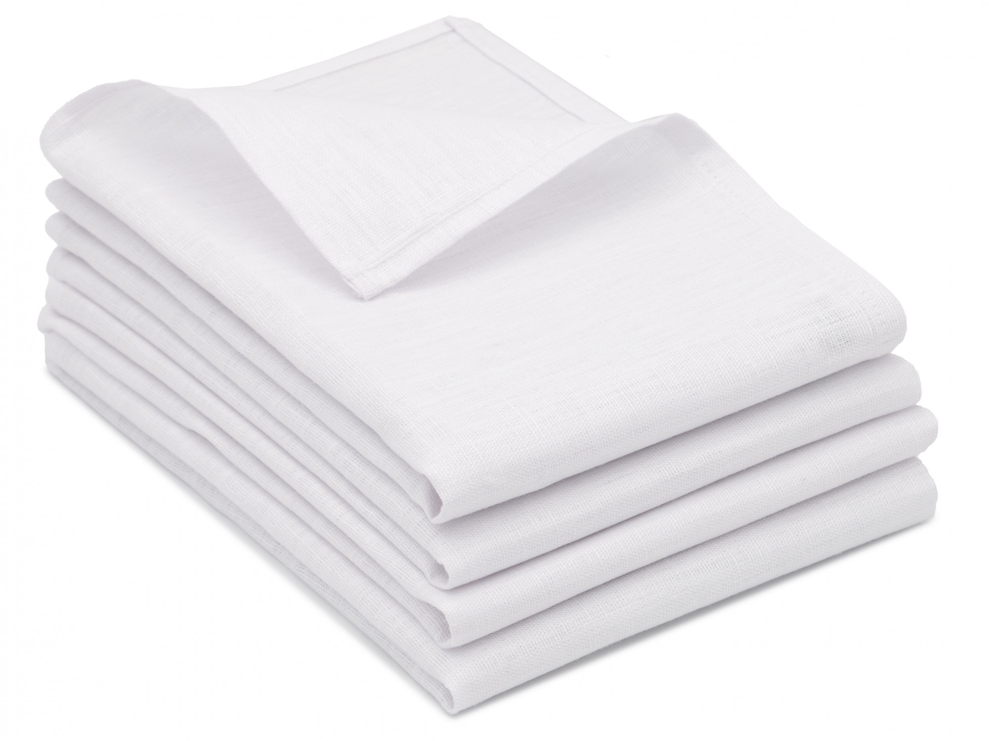 4er Set Geschirrtücher Leinen 50x70 cm weiß