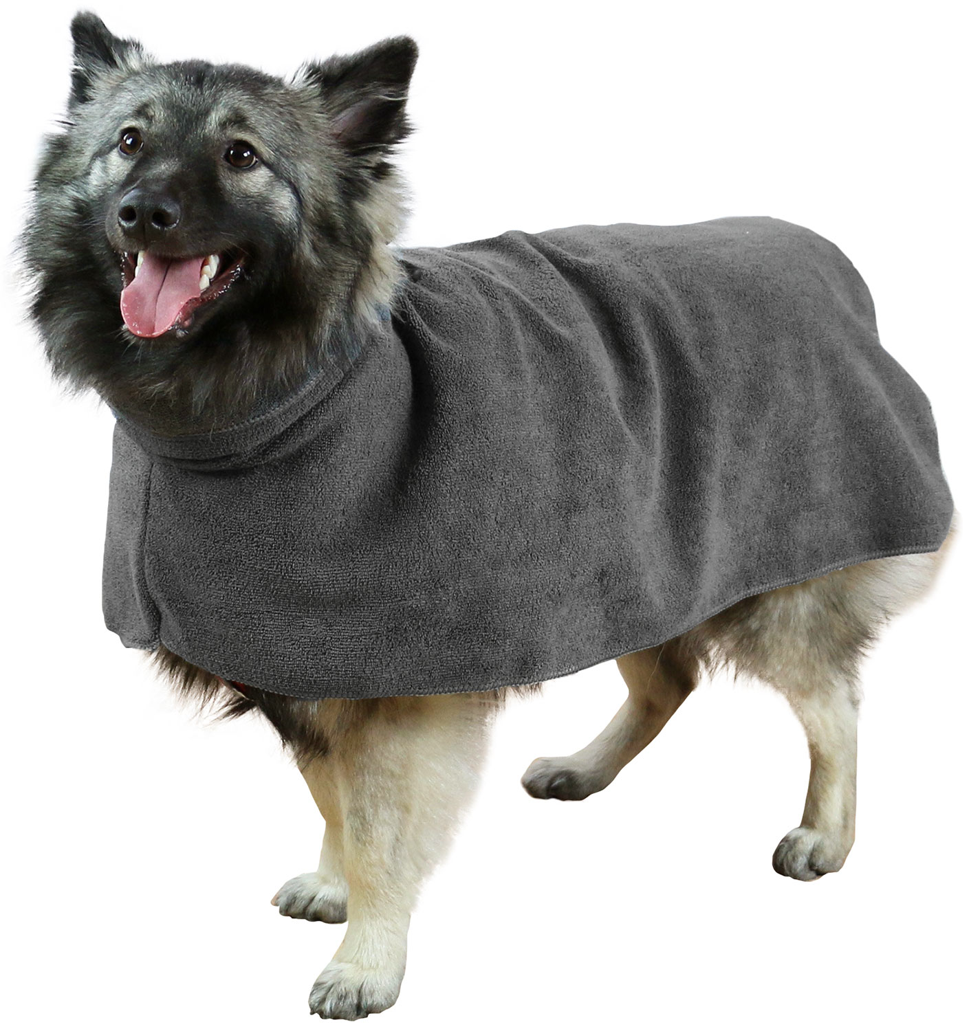 Hundebademantel 50 cm Mikrofaser anthrazit Hauptbild