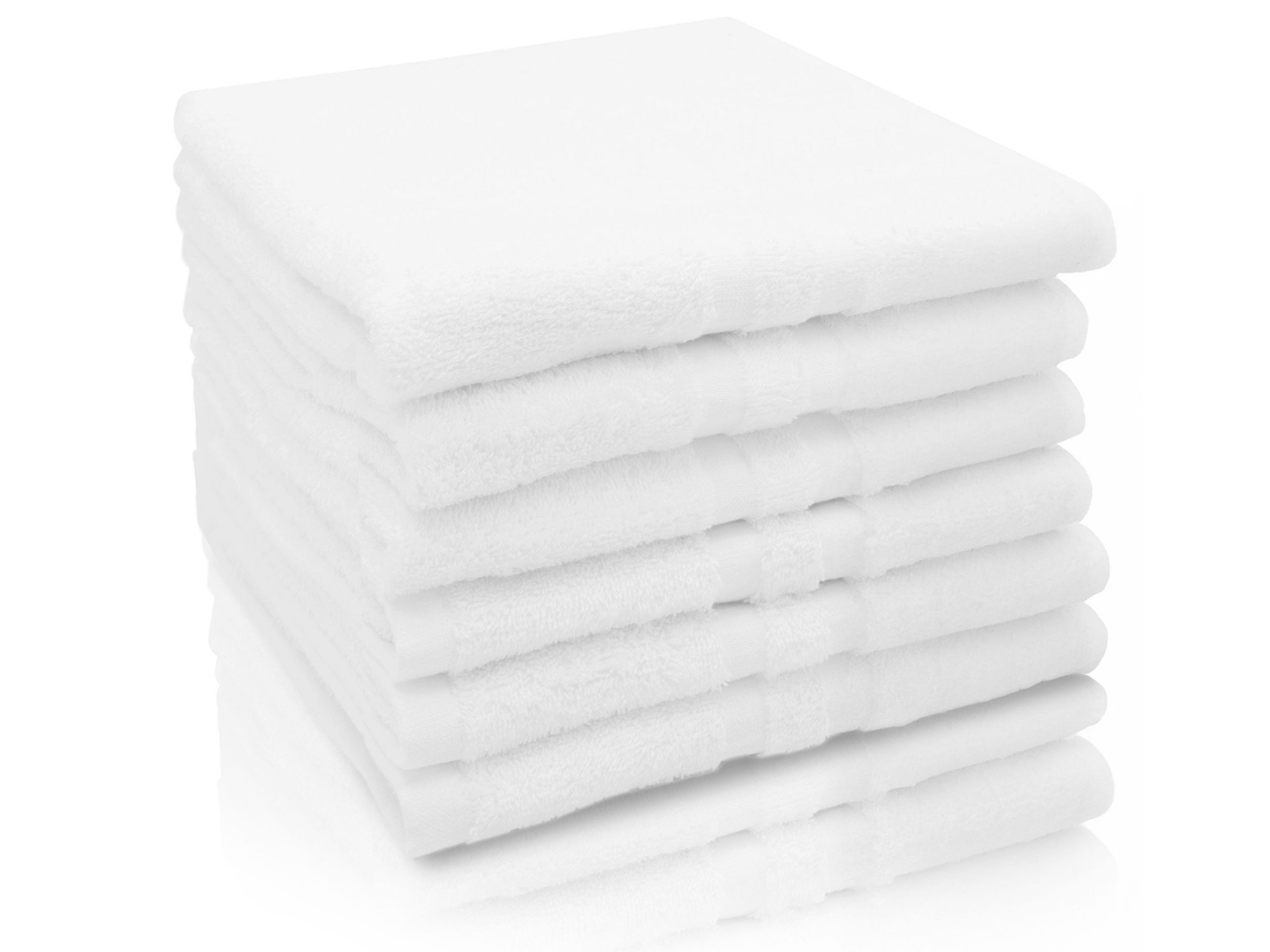 6er Set Handtücher 50x70 cm Baumwolle 450 g/qm weiß