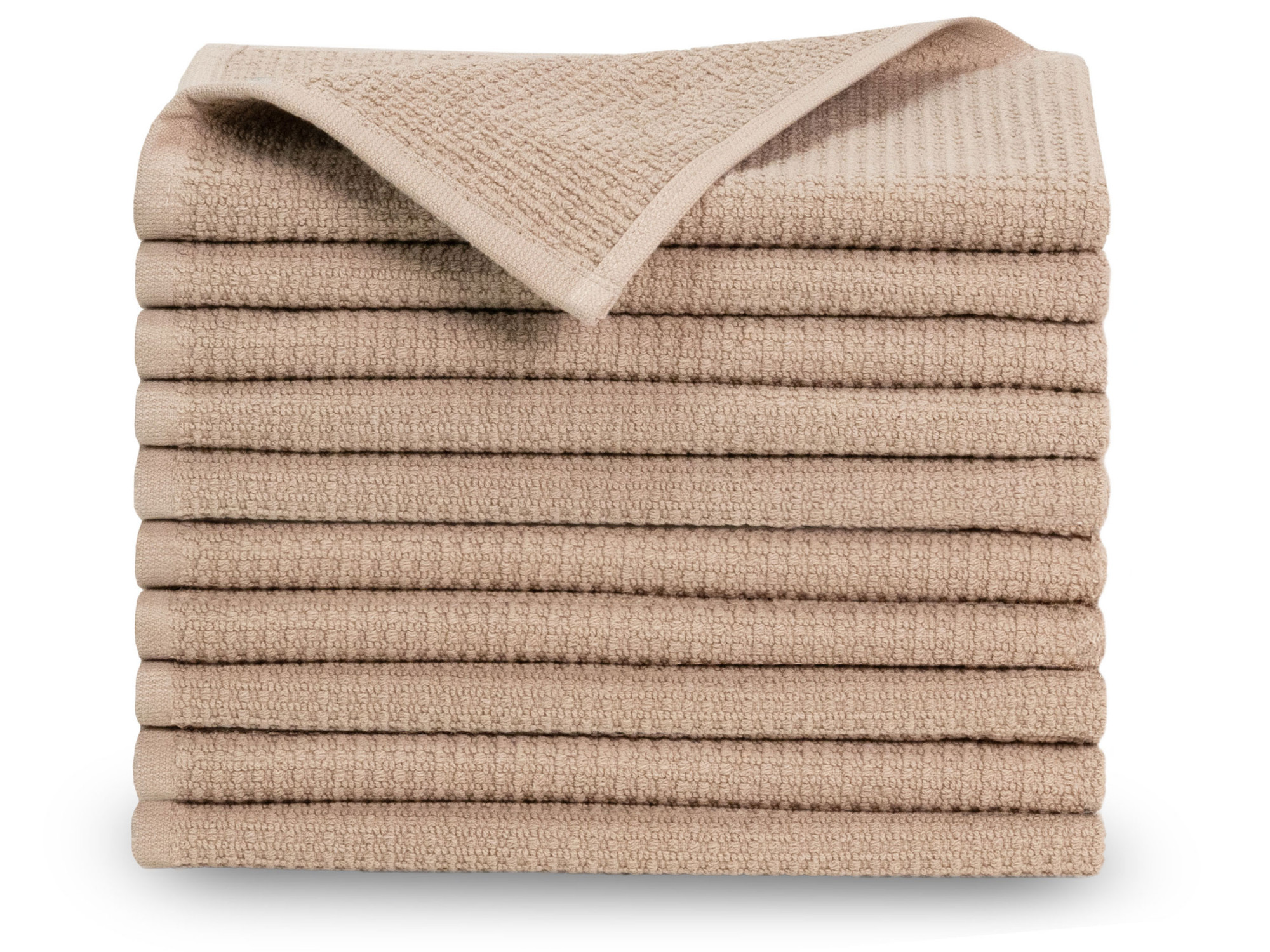 10er Set Gästehandtücher 30x50 cm Baumwolle 350 g/qm cappuccino Hauptbild