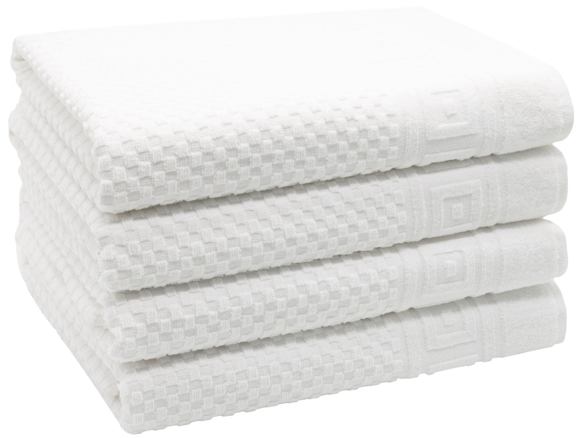 4er Set Duschtücher 70x140 cm Baumwolle 440 g/qm weiß Hauptbild