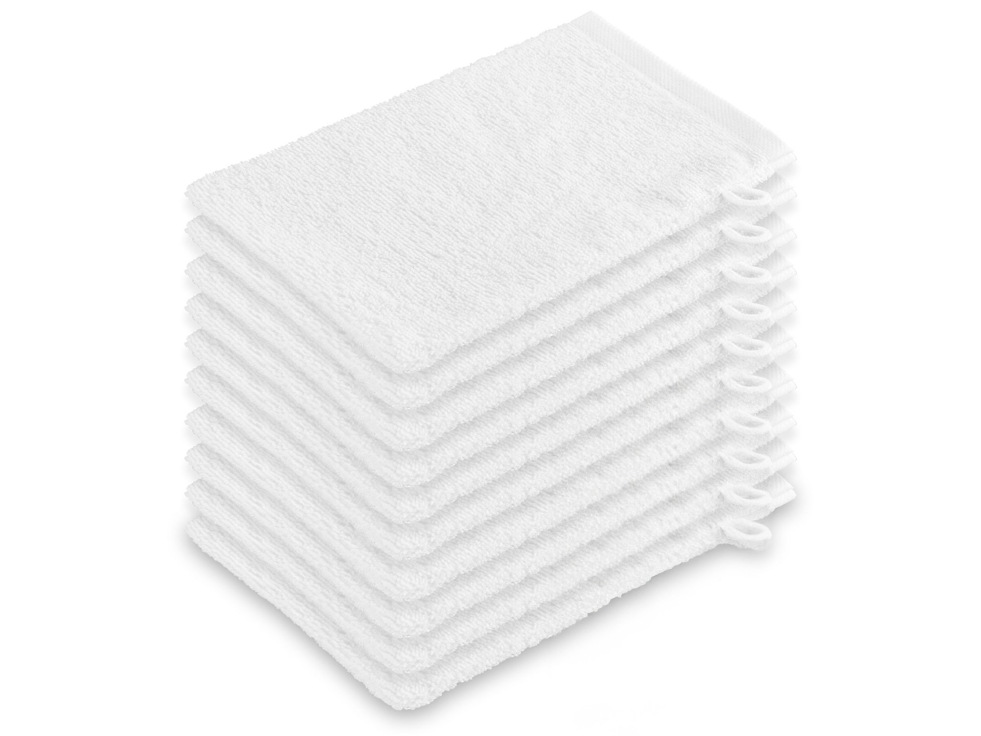 10er Set Waschlappen 16x21 cm Baumwolle 450 g/qm weiß Hauptbild