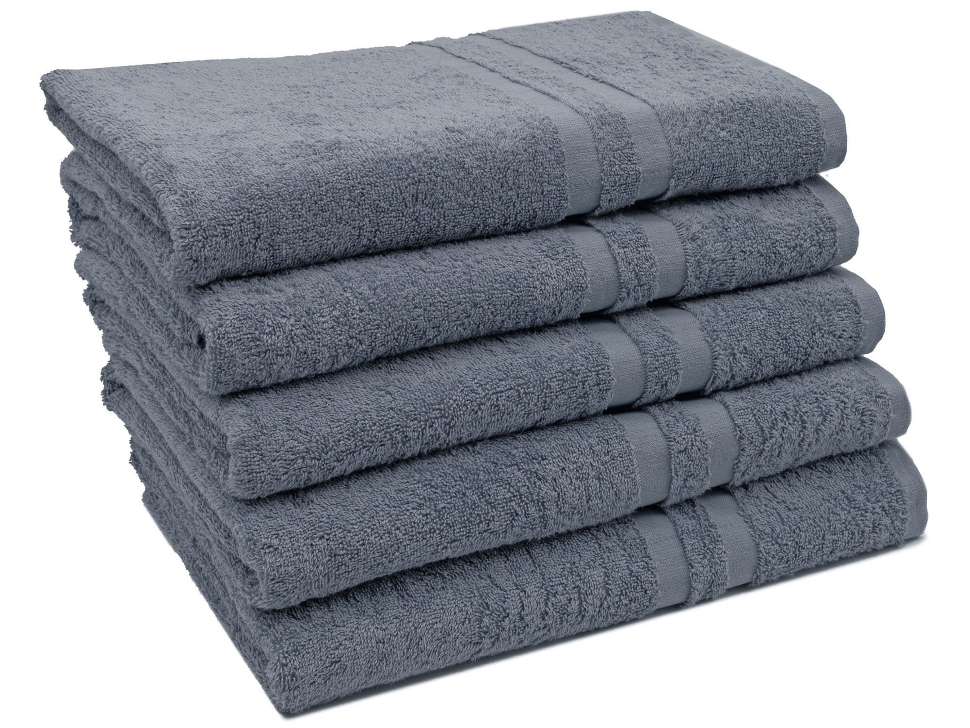 5er Set Duschtücher 70x140 cm Baumwolle 450 g/qm grau Hauptbild