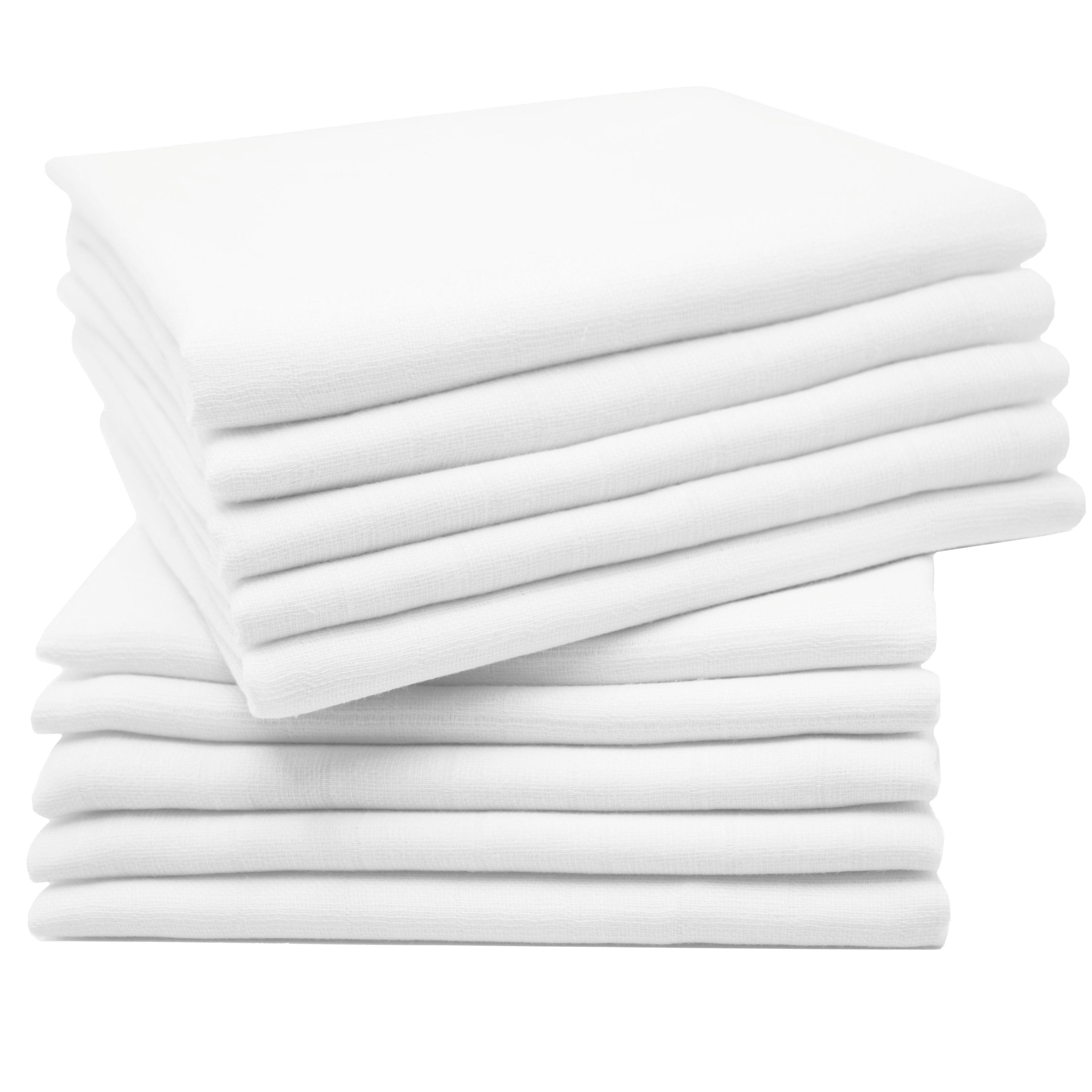 10er Set Spucktücher 80x80 cm Baumwolle weiß Hauptbild