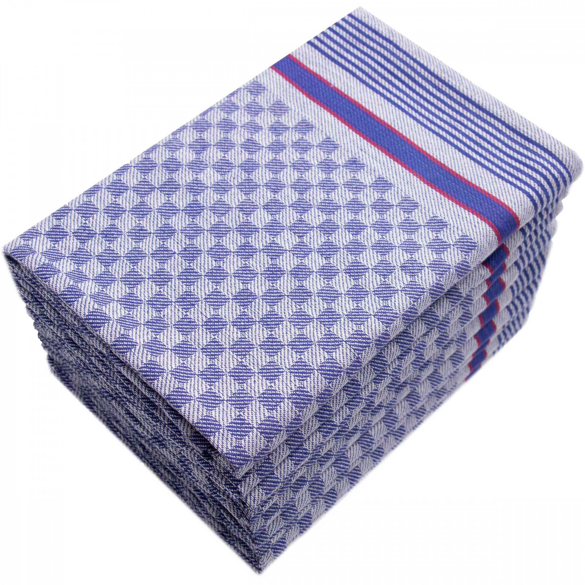 10er Set Geschirrtücher Baumwolle 50x100 cm blau-weiß Hauptbild