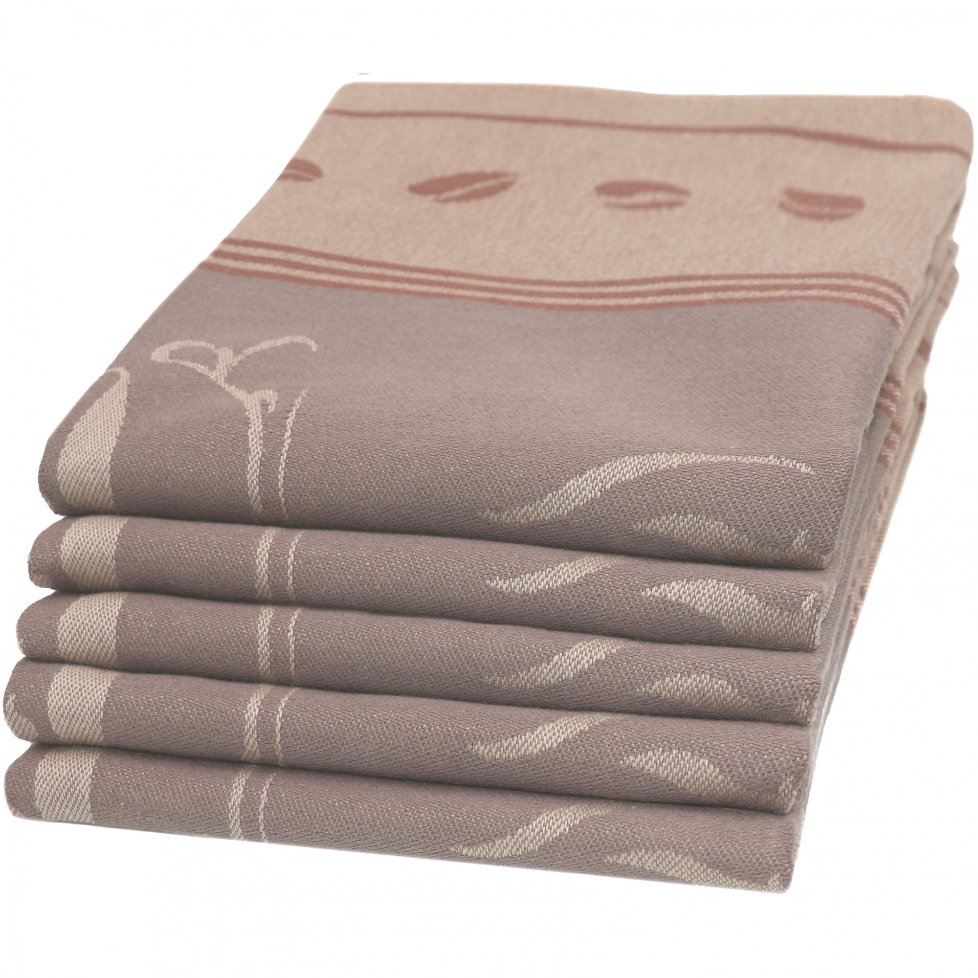 5er Set Geschirrtücher Baumwolle 50x70 cm braun Hauptbild