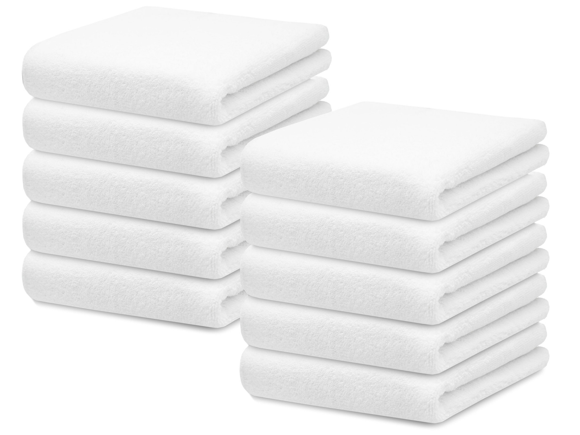 10er Set Gästehandtücher 30x50 cm Baumwolle 450 g/qm uni weiß Hauptbild
