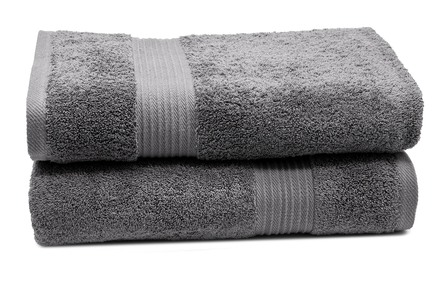 2er Set Badetücher 100x150 cm Baumwolle 550 g/qm anthrazit Hauptbild