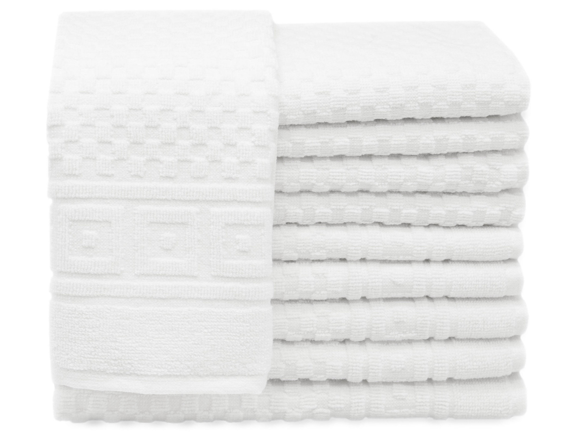 10er Set Gästehandtücher Baumwolle 30x50 cm 440 g/qm weiß