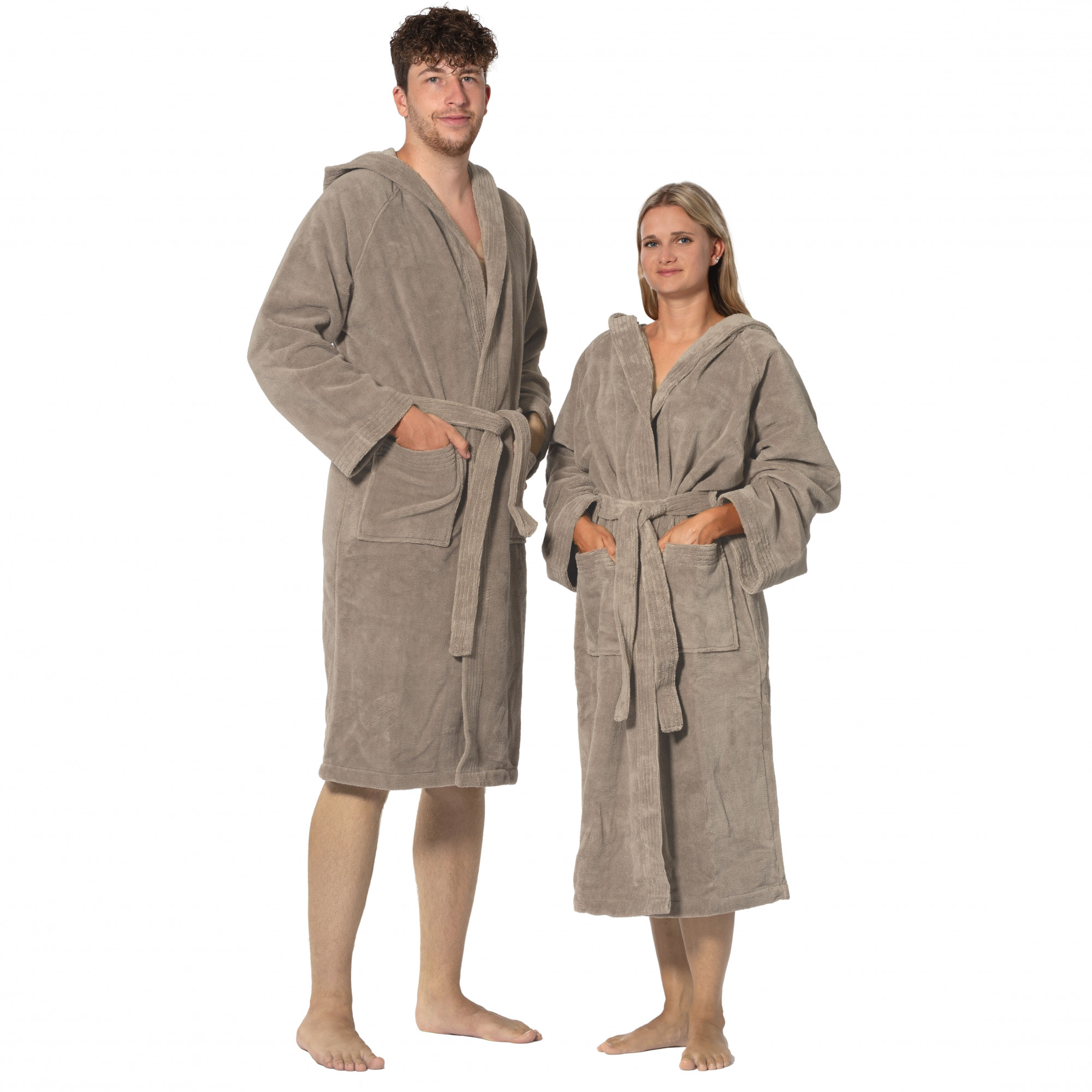 Unisex Bademantel Kapuze Mischgewebe XL fango Hauptbild