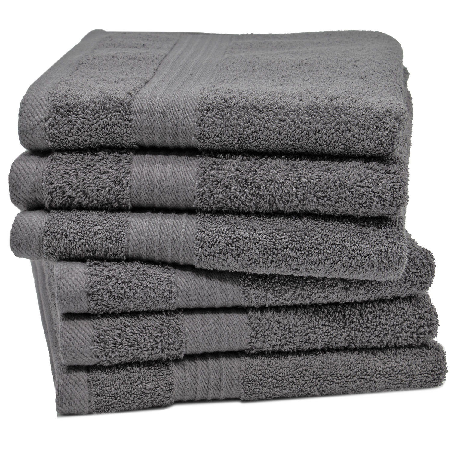 6er Set Handtücher 50x70 cm Baumwolle 550 g/qm anthrazit Hauptbild