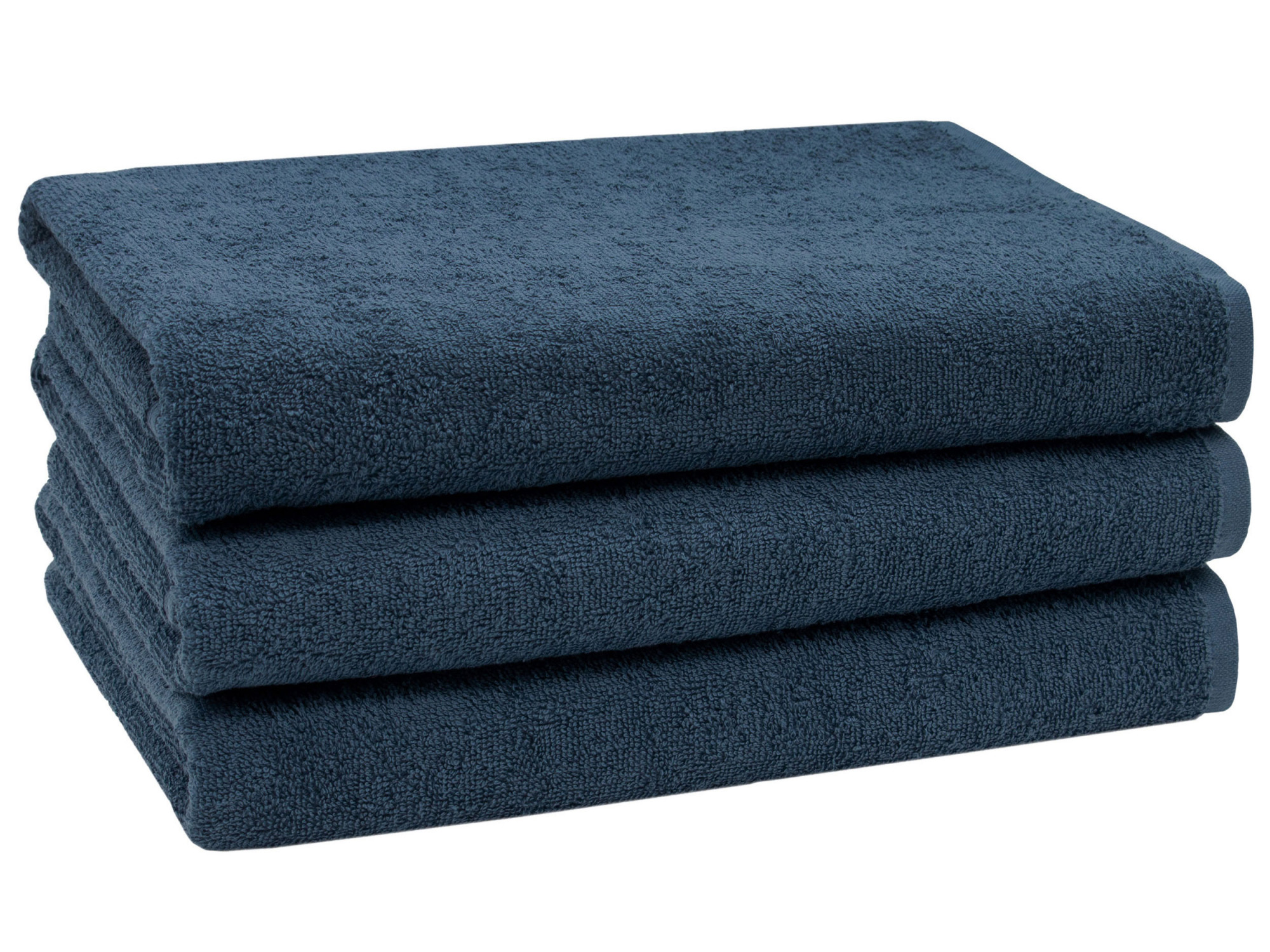 3er Set Duschtücher 70x140 cm Baumwolle 400 g/qm marine Hauptbild