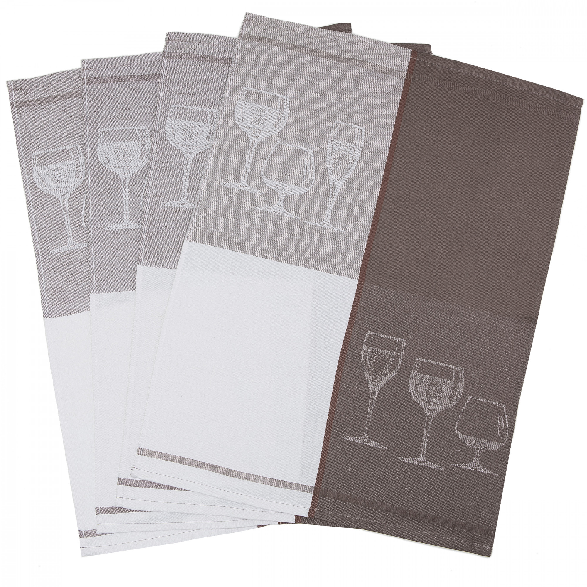 4er Set Geschirrtücher Halbleinen 50x70 cm braun Hauptbild