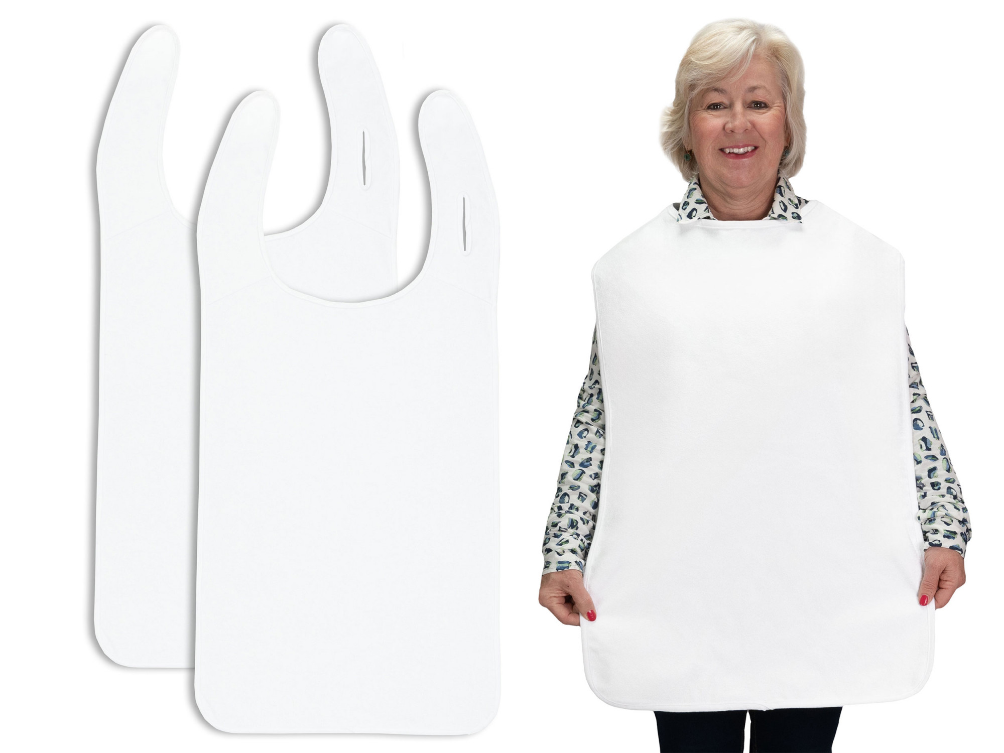 2er Set Lätzchen für Erwachsene 50x110 cm weiß Hauptbild