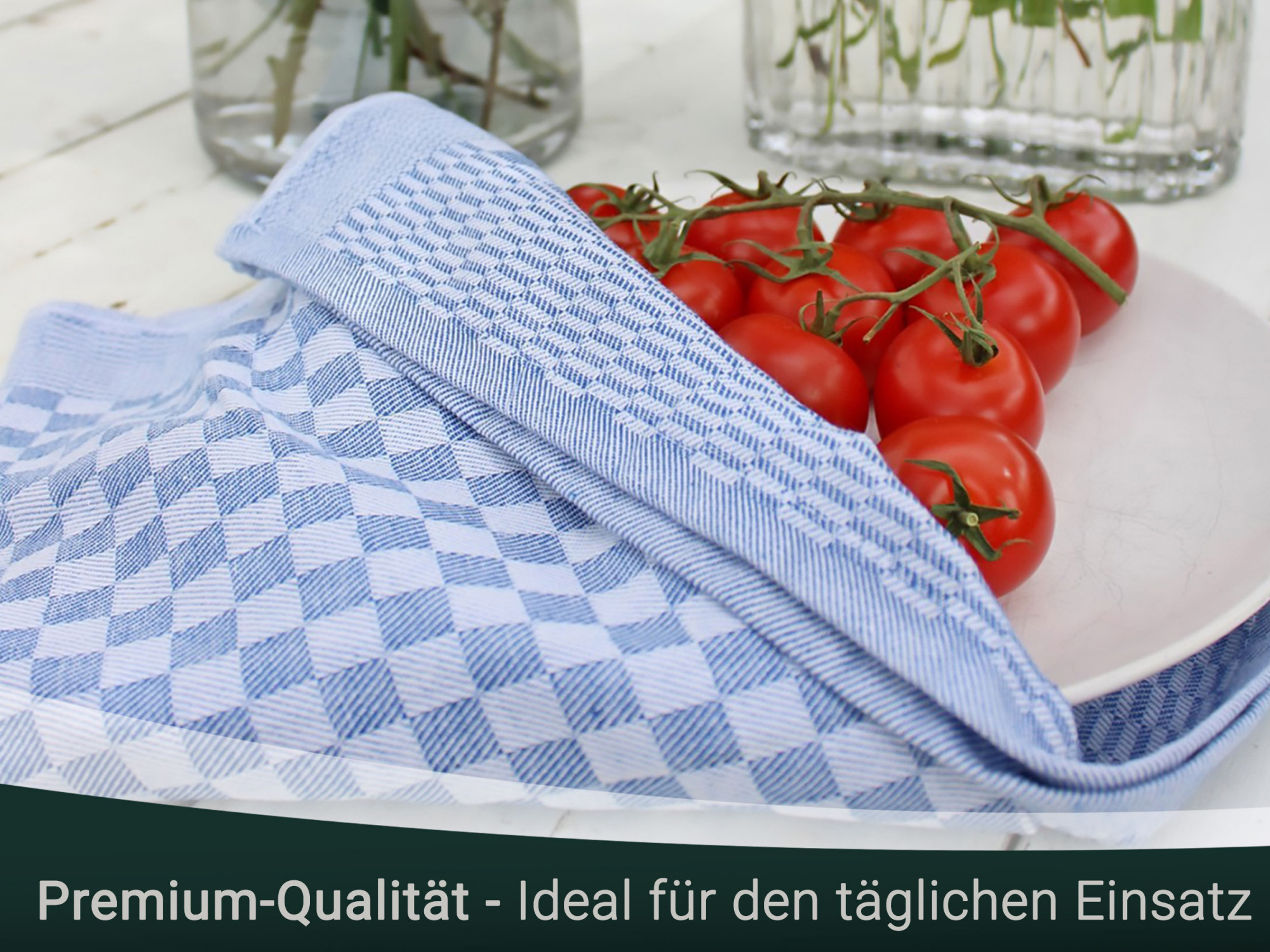 10er Set Geschirrtücher Baumwolle 46x90 cm kariert